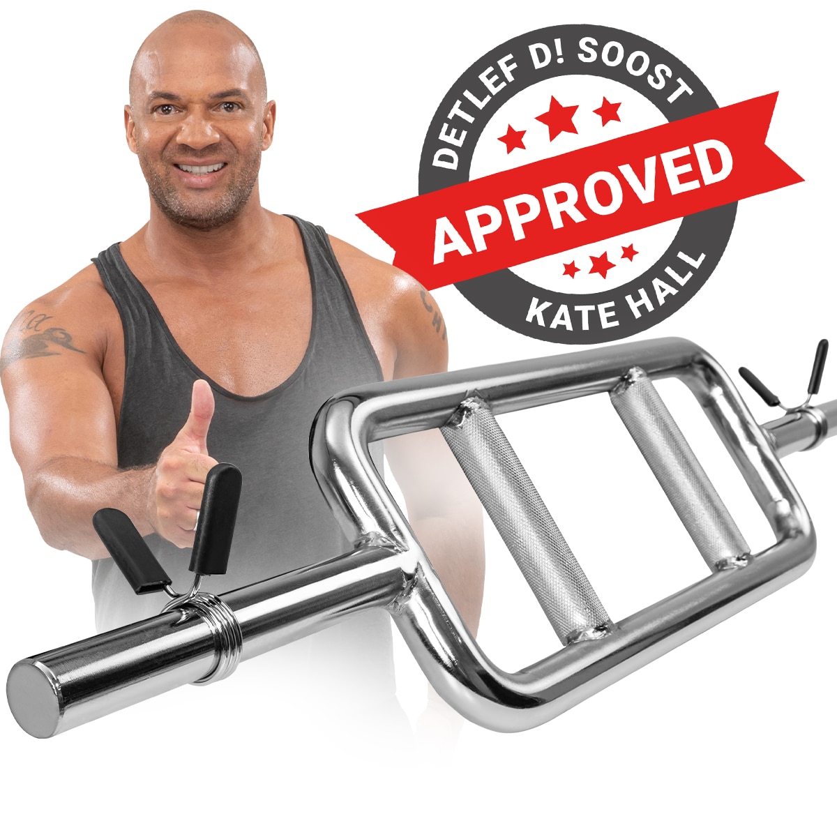 Miweba Sports Trizepstrainer TT101, &Oslash;30 mm, Federverschluss, 90 cm, 230 kg, Trizepsstange aus Stahl - Bild 1