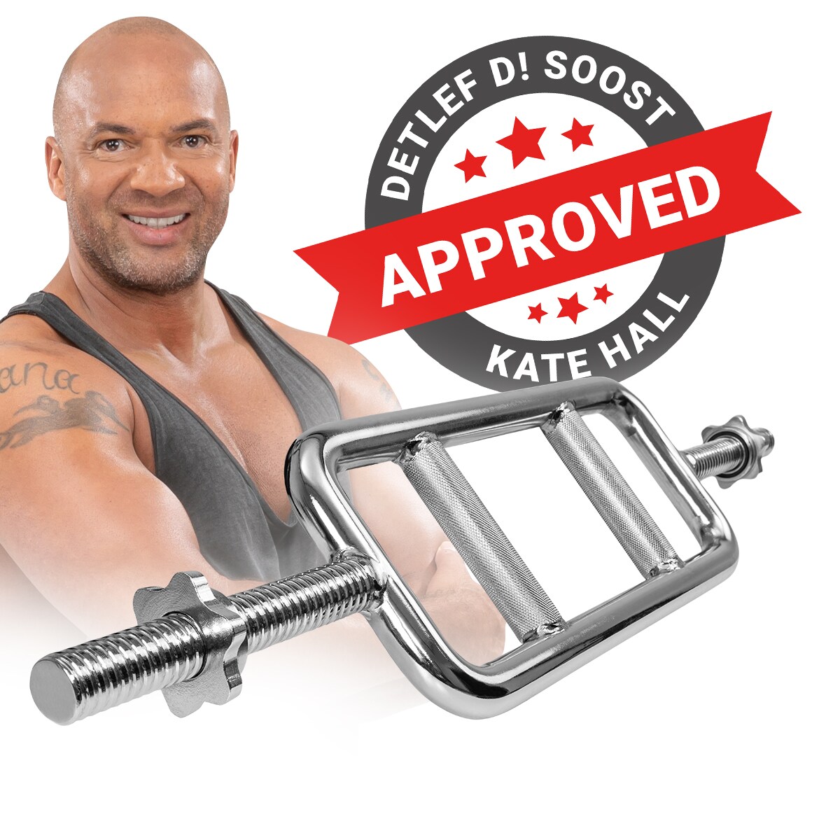 Miweba Sports Trizepstrainer TT100, &Oslash;30 mm, Sternverschluss, 90 cm, 230 kg, Trizepsstange aus Stahl - Bild 1