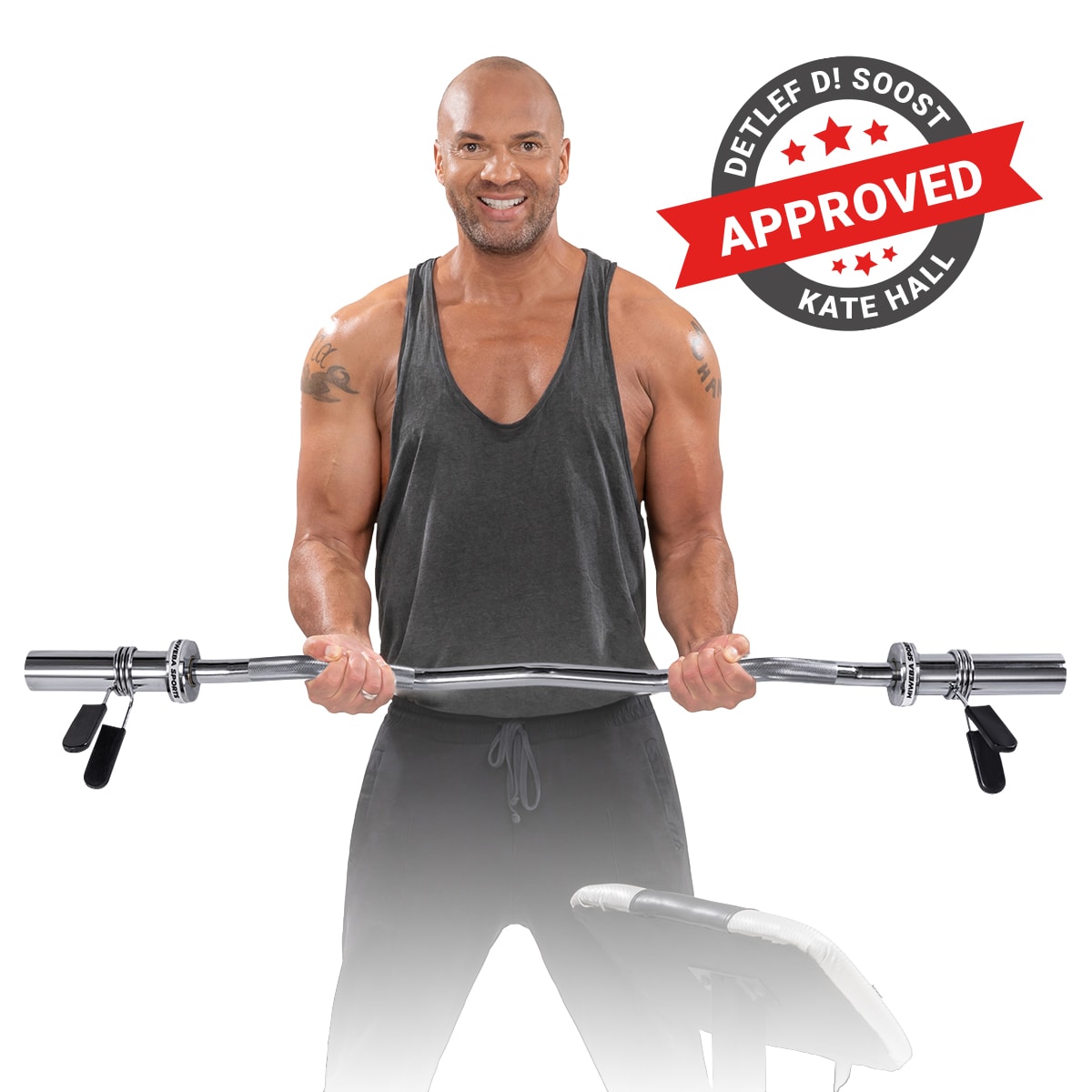Miweba Sports Profi SZ-Stange Olympia CS201, Federverschluss, 120 cm, &Oslash; 50 mm, bis 320 kg, Stahl - Bild 1