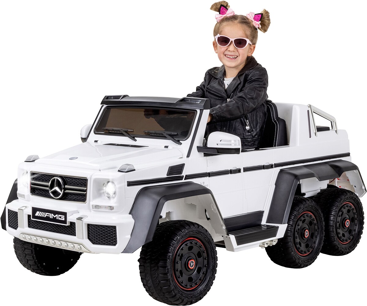 Kinder-Elektroauto Mercedes Benz G63, lizenziert, 6x6, Wechselbatterie, Fernbedienung, EVA-Reifen (Wei&szlig;) - Bild 1