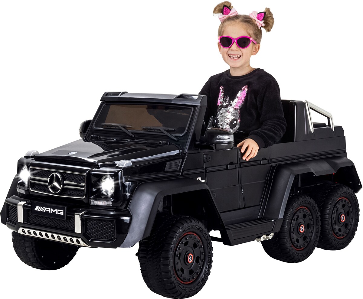 Kinder-Elektroauto Mercedes Benz G63, lizenziert, 6x6, Wechselbatterie, Fernbedienung, EVA-Reifen (Schwarz) - Bild 1