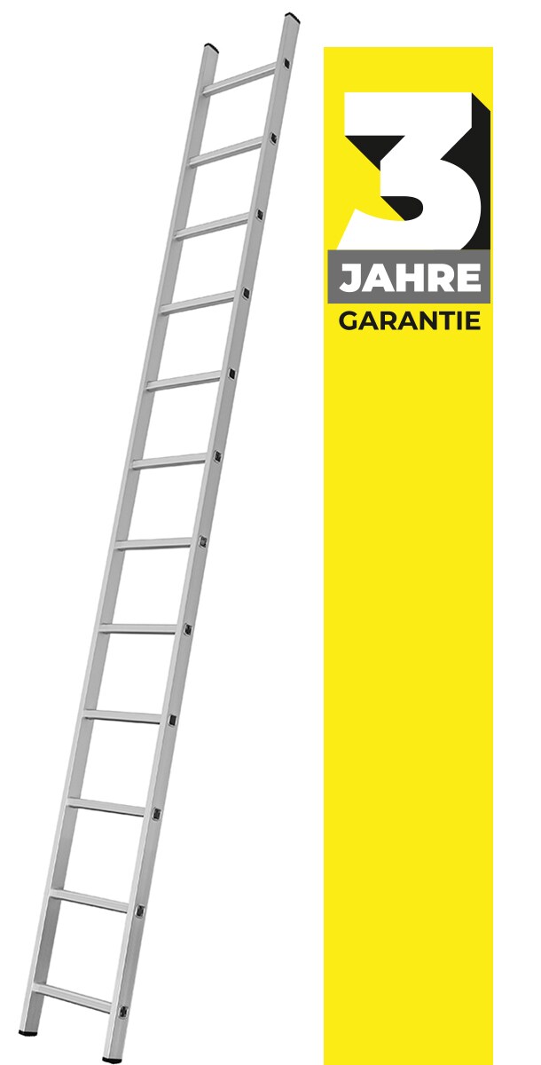 Craftfull Anlegeleiter CF-106C, Aluminium-Leiter, 2-3,8 Meter, 3 J. Garantie, Hartgummif&uuml;&szlig;e, 150 kg (3.2 Meter) - Bild 1