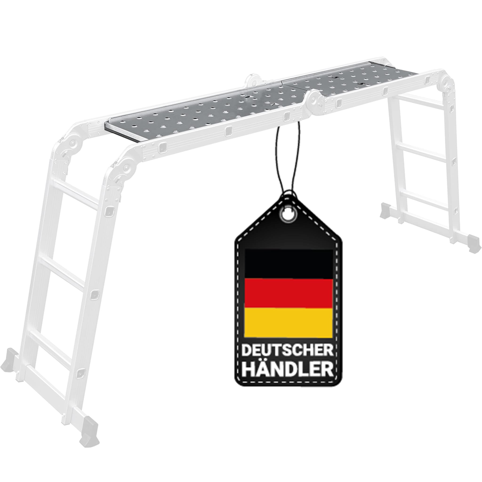 Craftfull Arbeitsplattform f&uuml;r Mehrzweckleiter CF-104A, Anti-Rutsch-Trittfl&auml;che, 150 kg (CF-104A 4x3) - Bild 1