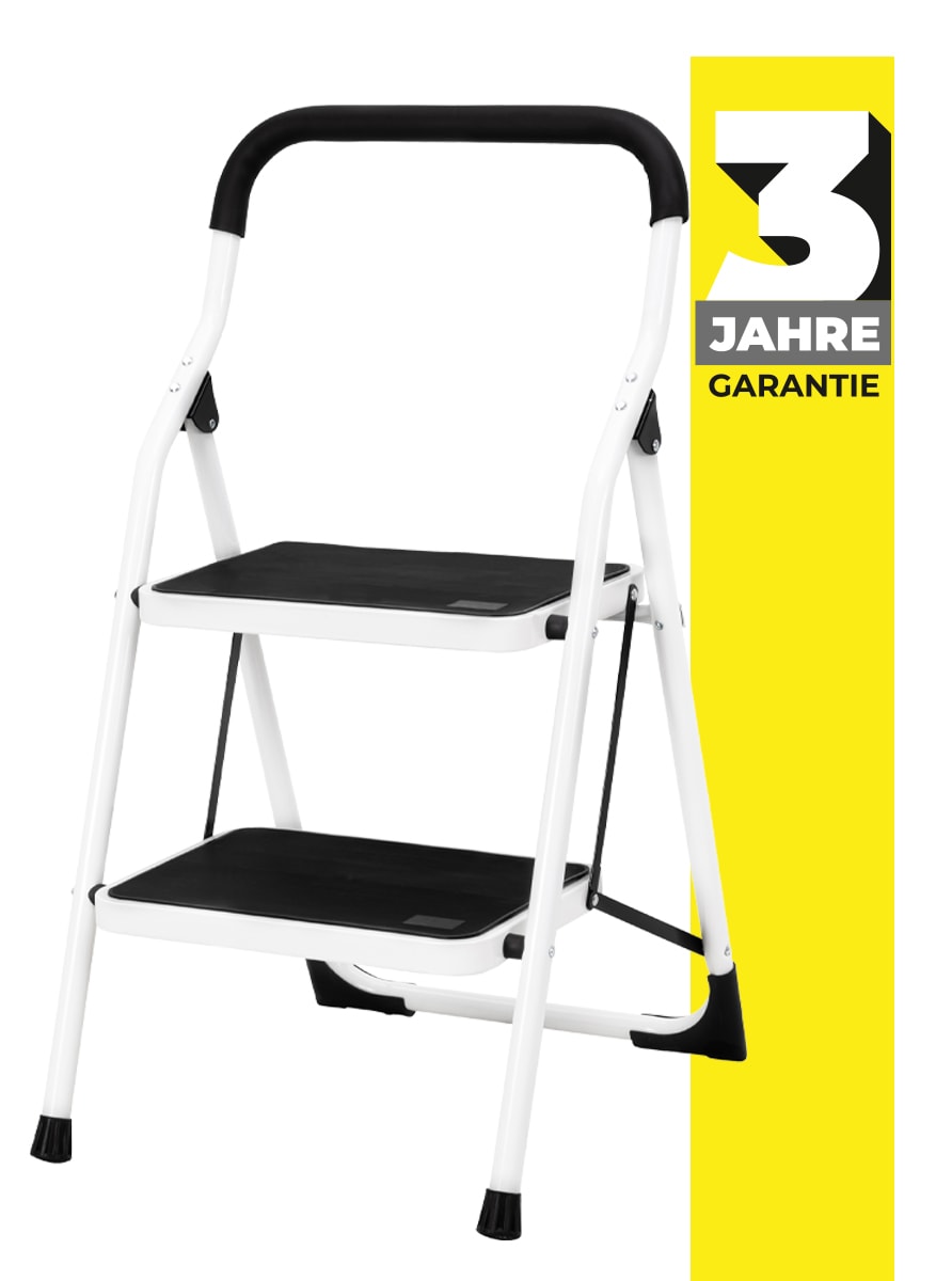 Craftfull Klapptritt CF-132A, Anti-Rutsch-Trittfl&auml;che und -f&uuml;&szlig;e, 2-5 Stufen, Halteb&uuml;gel geschwungen (2 Stufen) - Bild 1