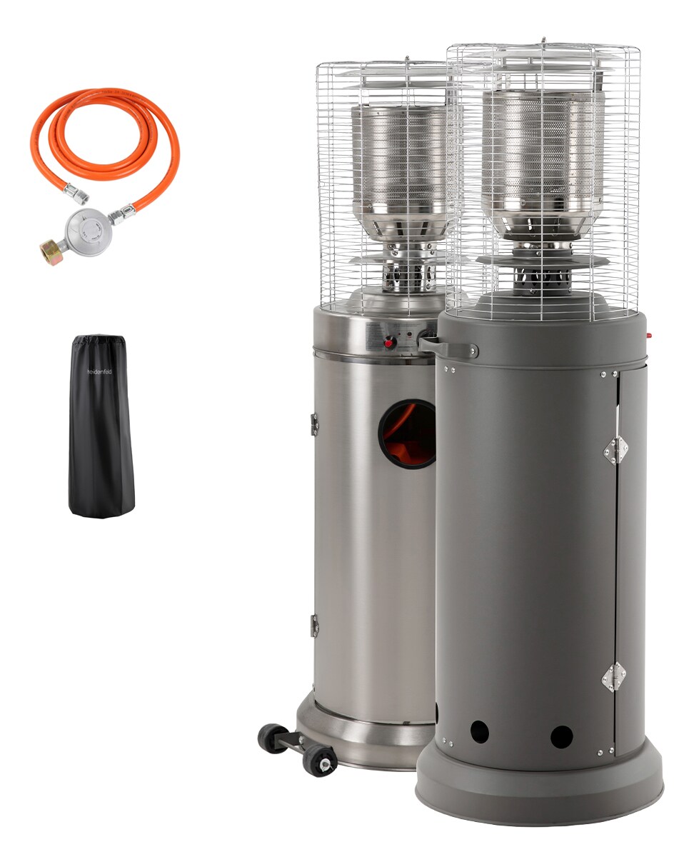 Heidenfeld Gasheizstrahler Inferno GH200, Terrassenheizer, stufenlos bis 10 kW, Piezo-Z&uuml;ndung (Schiefergrau ) - Bild 1