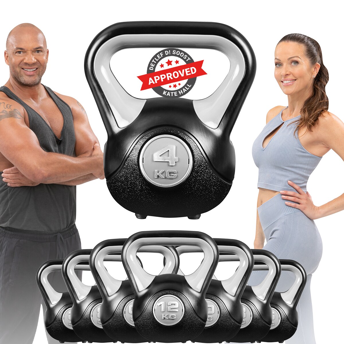Miweba Sports Kettlebell KB200, Kunststoff-Kugelhantel, 4-12 kg, Anti-Rutsch-Griff, Hartgummif&uuml;&szlig;e (4,0 kg) - Bild 1