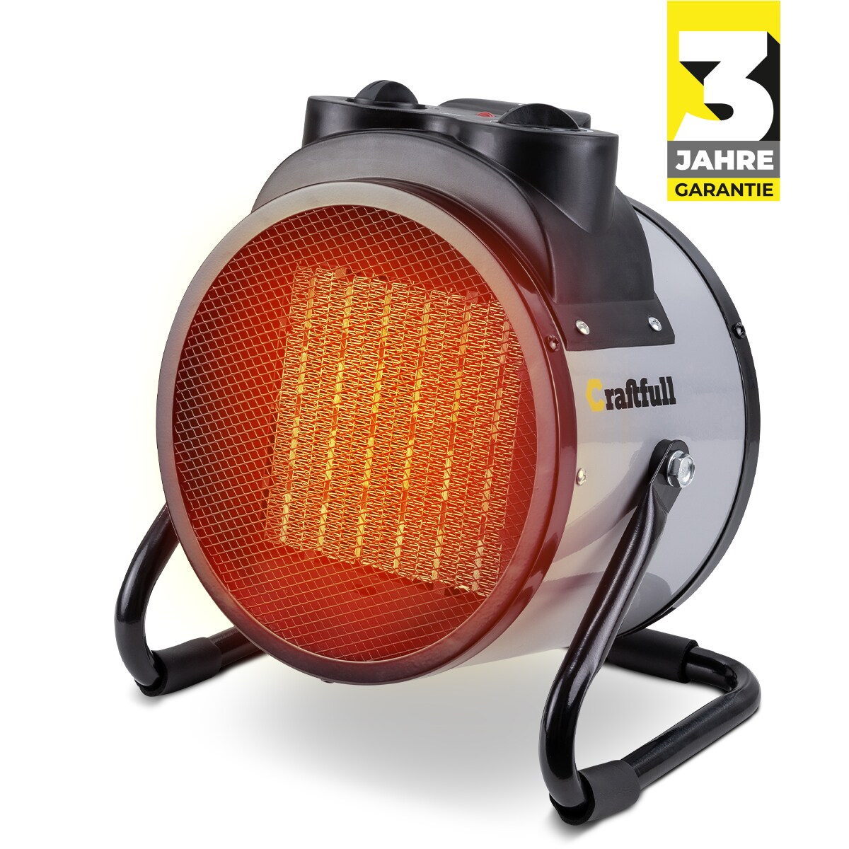 Craftfull Keramik-Heizl&uuml;fter HL1000, 2000/3000 Watt, &Uuml;berhitzungsschutz, Thermostat, Tragegriff (3000 Watt) - Bild 1