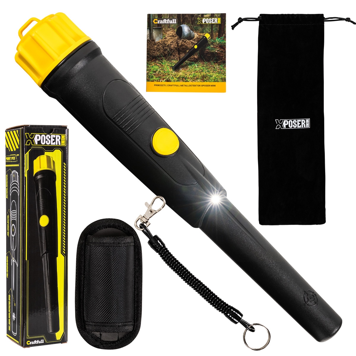 Craftfull Pinpointer XPoser Mini, wasserdicht, Metalldetektor-Zubeh&ouml;r, 360&deg;, bis 11 cm, 3 Warnmodi - Bild 1