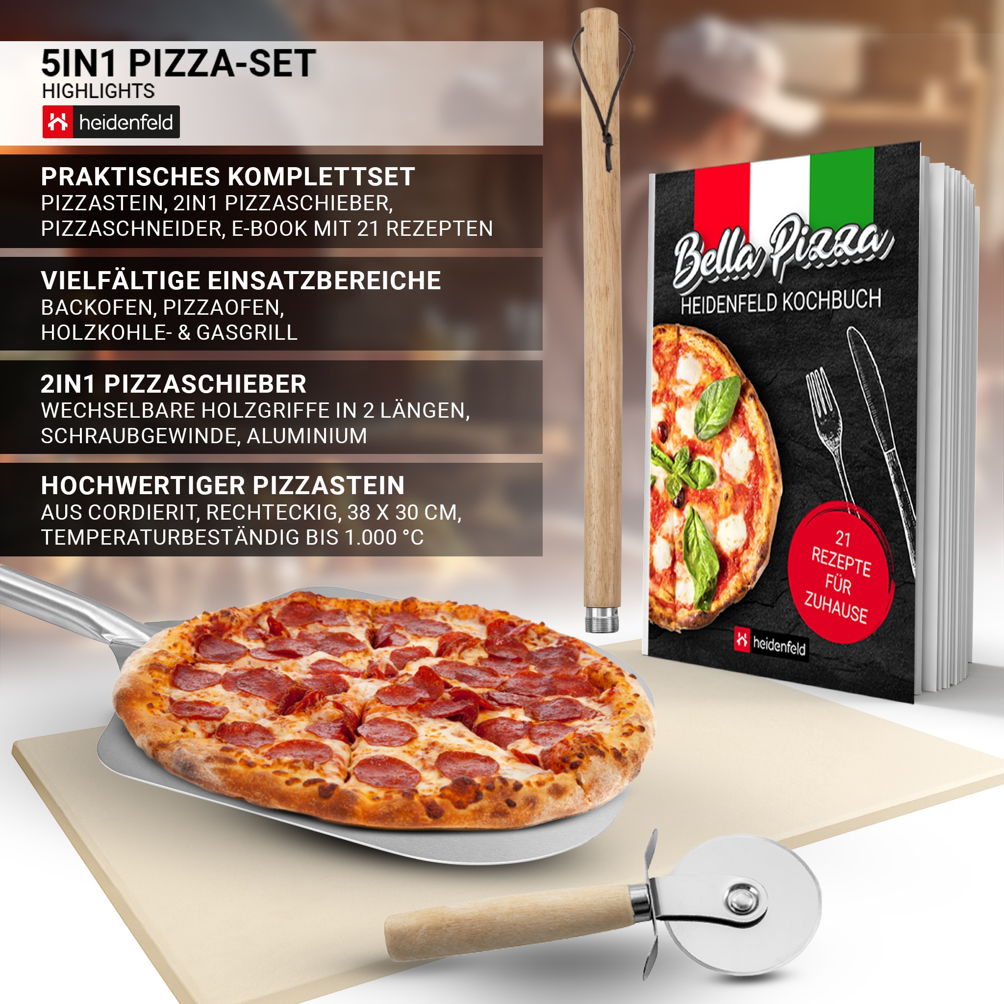 MERKAN Pizza-Backset Aus Holz Für Kinder – Mit Ofen, Zutaten & Kasse