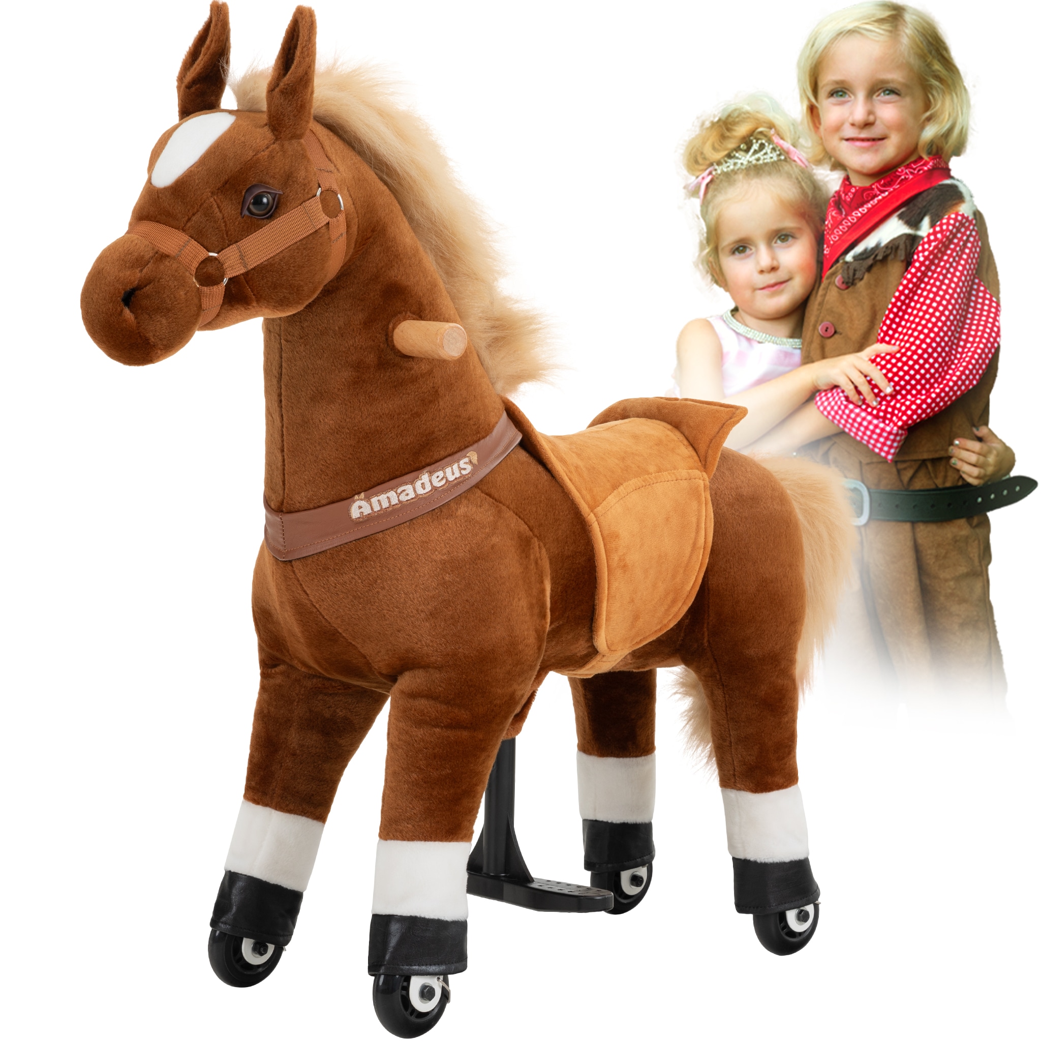Miweba Pony Amadeus, Medium, Spielpferd zum Reiten, 4-8 Jahre, integrierte Lenkung - Bild 1