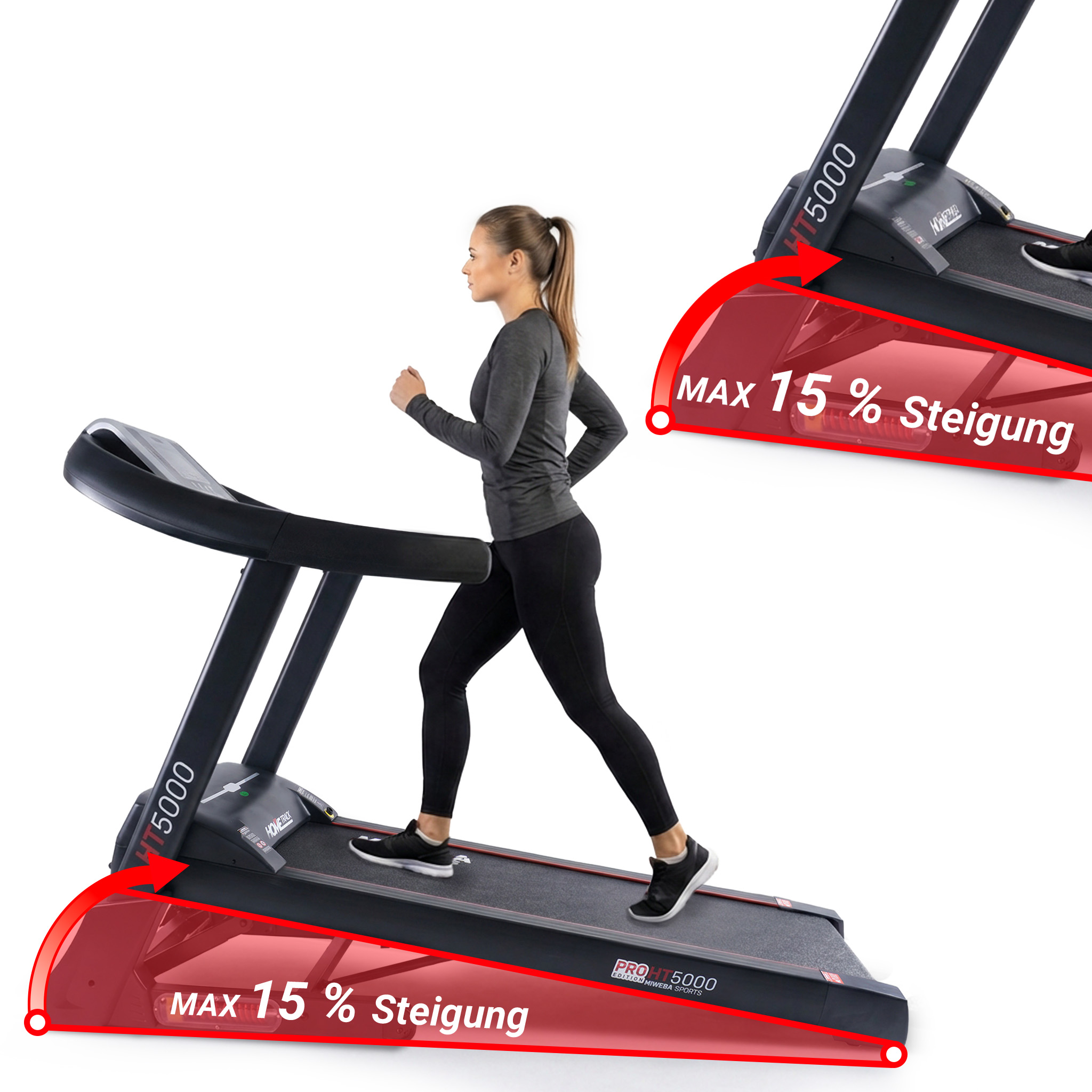 Miweba Sports Laufband Home Track HT5000 Pro, mit Steigung, 2600 Watt, gro&szlig;e Lauffl&auml;che, 1-18 km/h - Bild 1