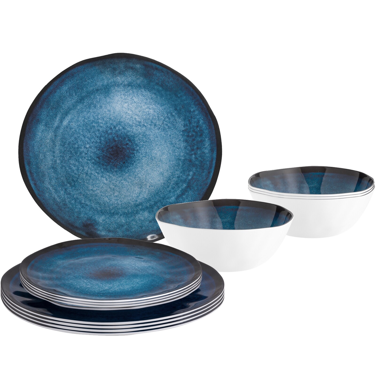 BRUNNER Melamin Campinggeschirr Set Midday Breeze Camping Teller Sch&uuml;ssel 12 teilig - Bild 1