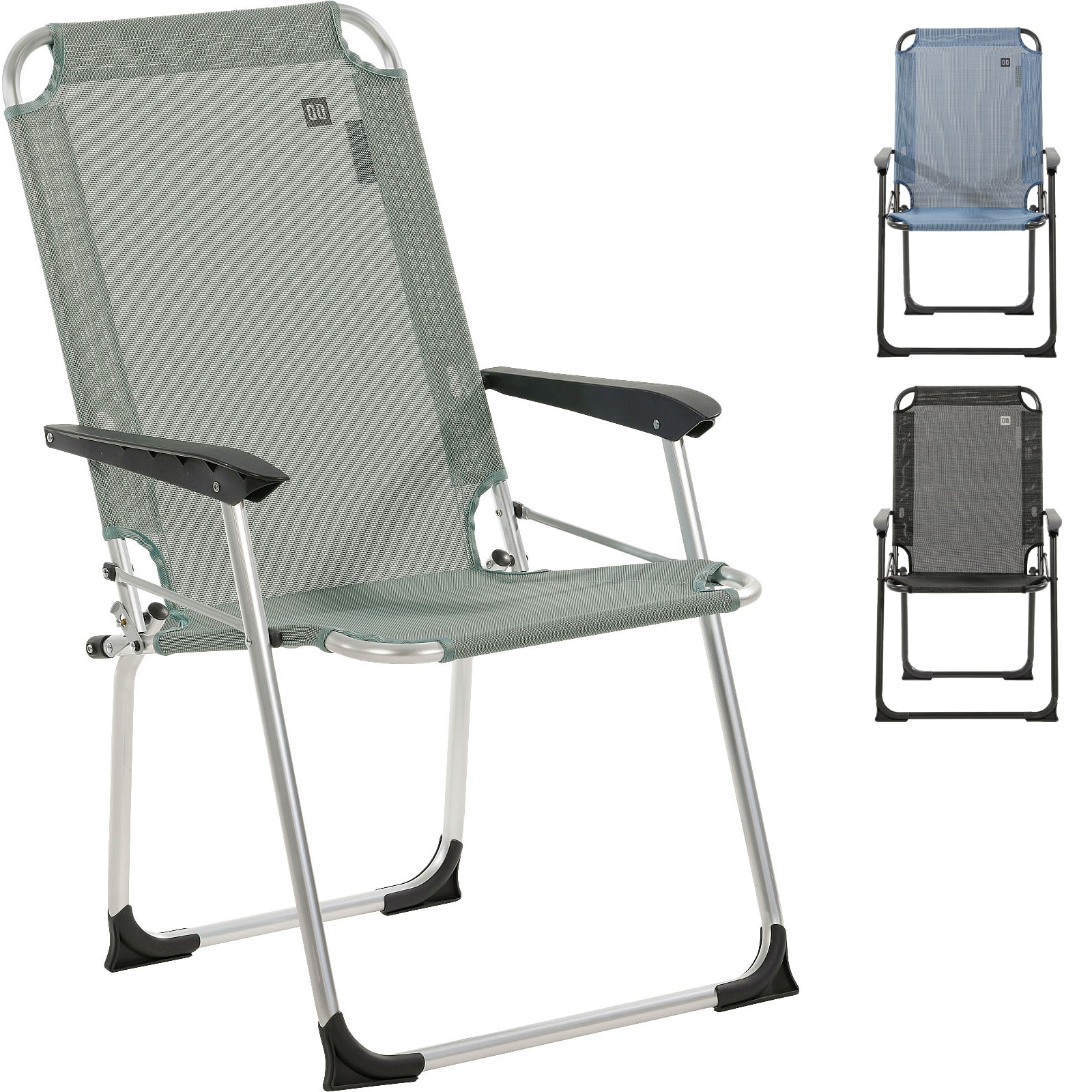 TRAVELLIFE Campingstuhl Como Compact Camping Faltstuhl Klappstuhl Hohe Lehne Alu Farbe: Blend grey - Bild 1