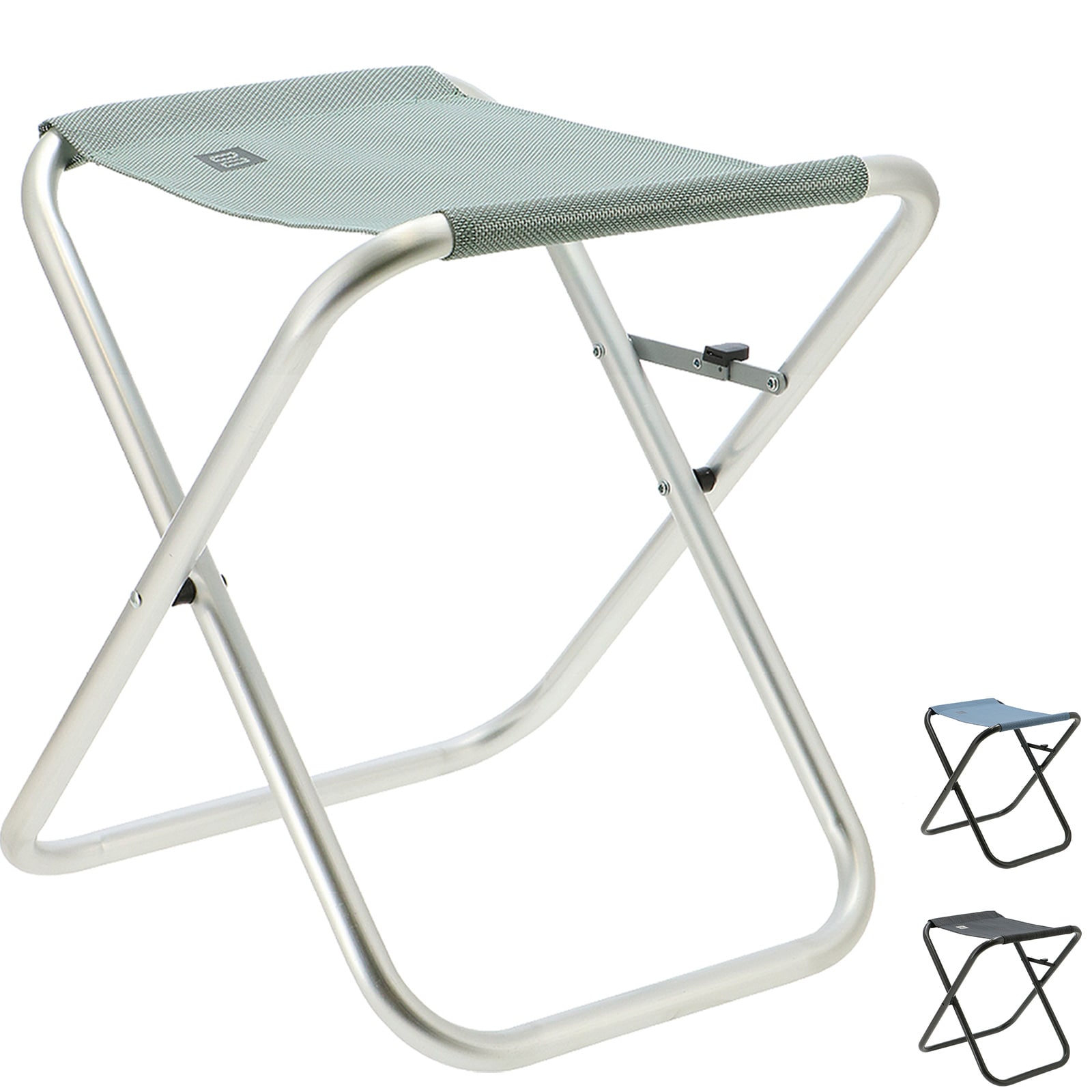 TRAVELLIFE Mini Falthocker Como Campinghocker Angel Hocker Faltbar Alu 100 kg Farbe: Blend grey - Bild 1