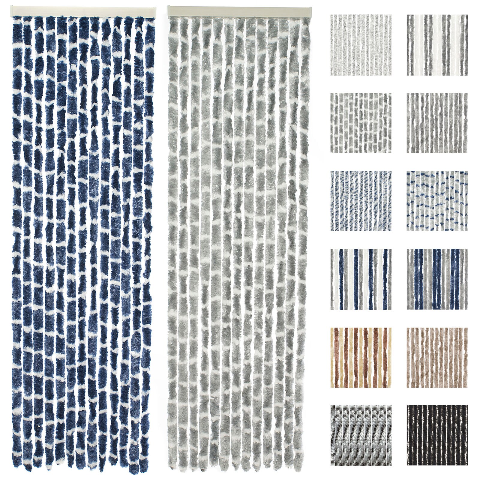 TRAVELLIFE Flauschvorhang Tür Vorhang Chenille Insekten Fliegen Schutz 56×185 cm Farbe: grey | 08712757328123