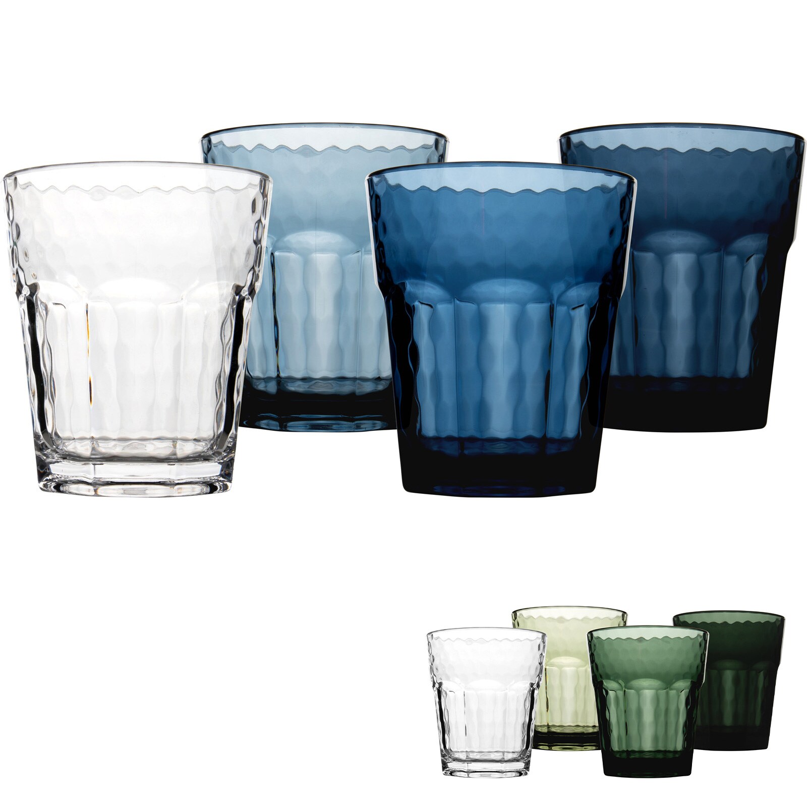 BO-CAMP Camping Gläser 4er Set Mix&Match Reise Trinkglas Wasser Wein Glas 200 ml Farbe: blau | 08712013014586