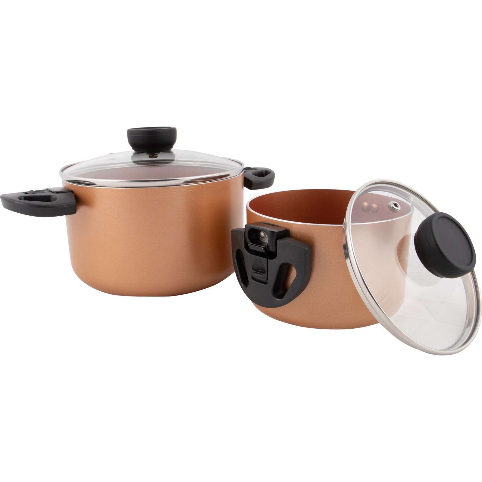 BO-CAMP Topfset Keramik Beschichtung Slauson Induktion Topf Deckel Alu Leicht - Bild 1