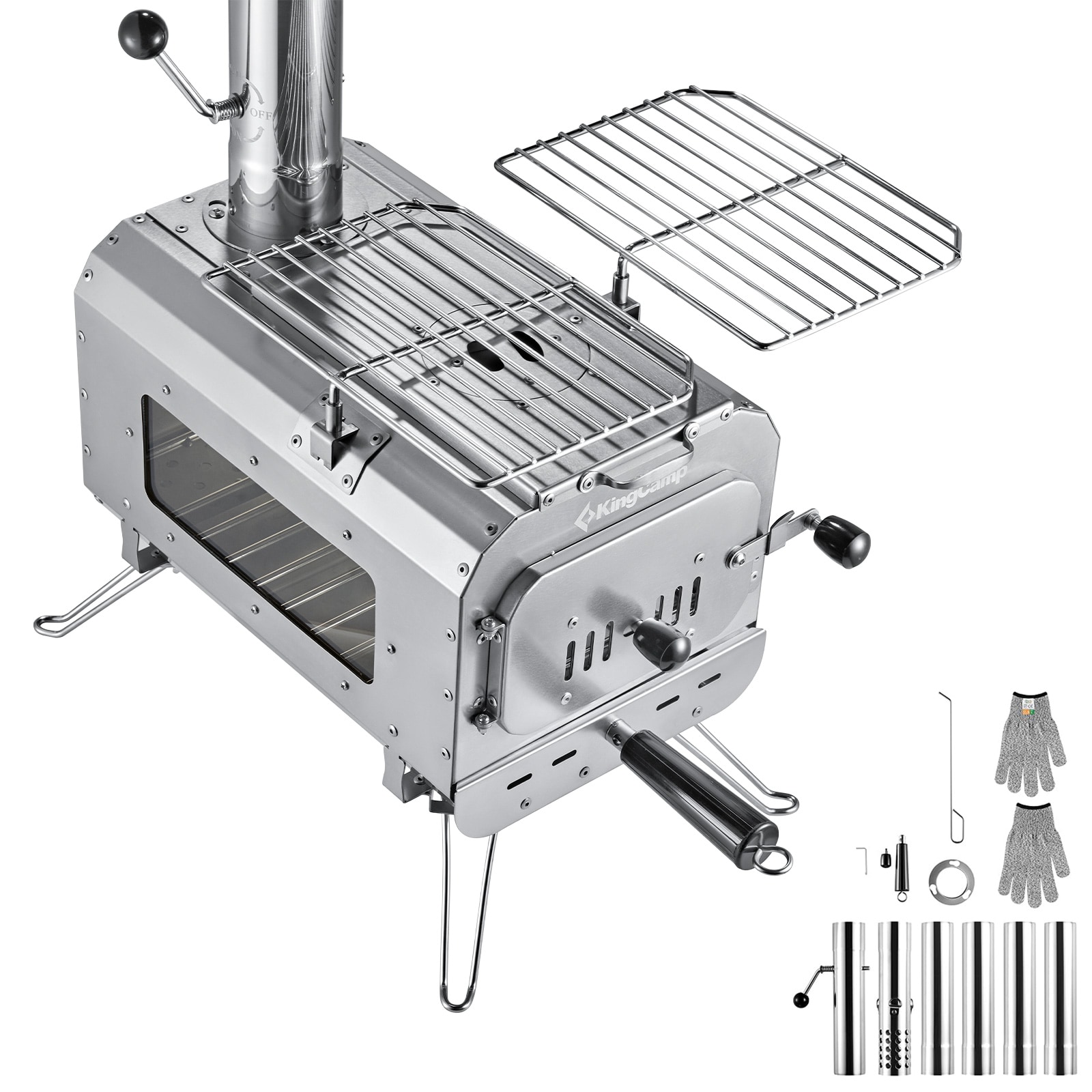 KINGCAMP Zelt Ofen Greenland L Outdoor K&uuml;che Mini Camping Herd Heizung Stahl - Bild 1