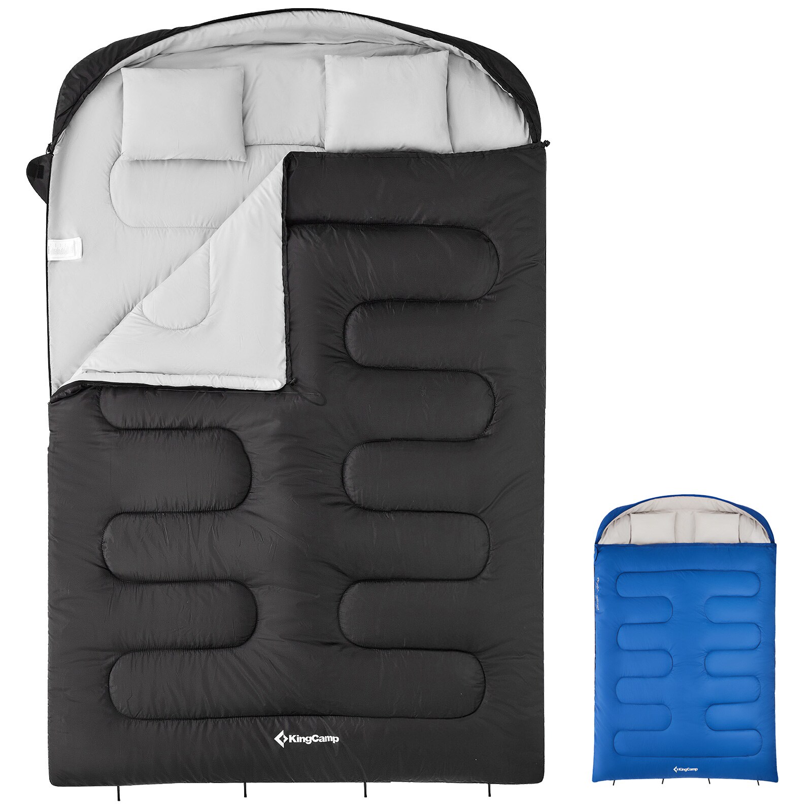 KINGCAMP Deckenschlafsack Fallon Double 2 Personen Doppel Schlafsack Lang -14&deg;C Farbe: black - Bild 1