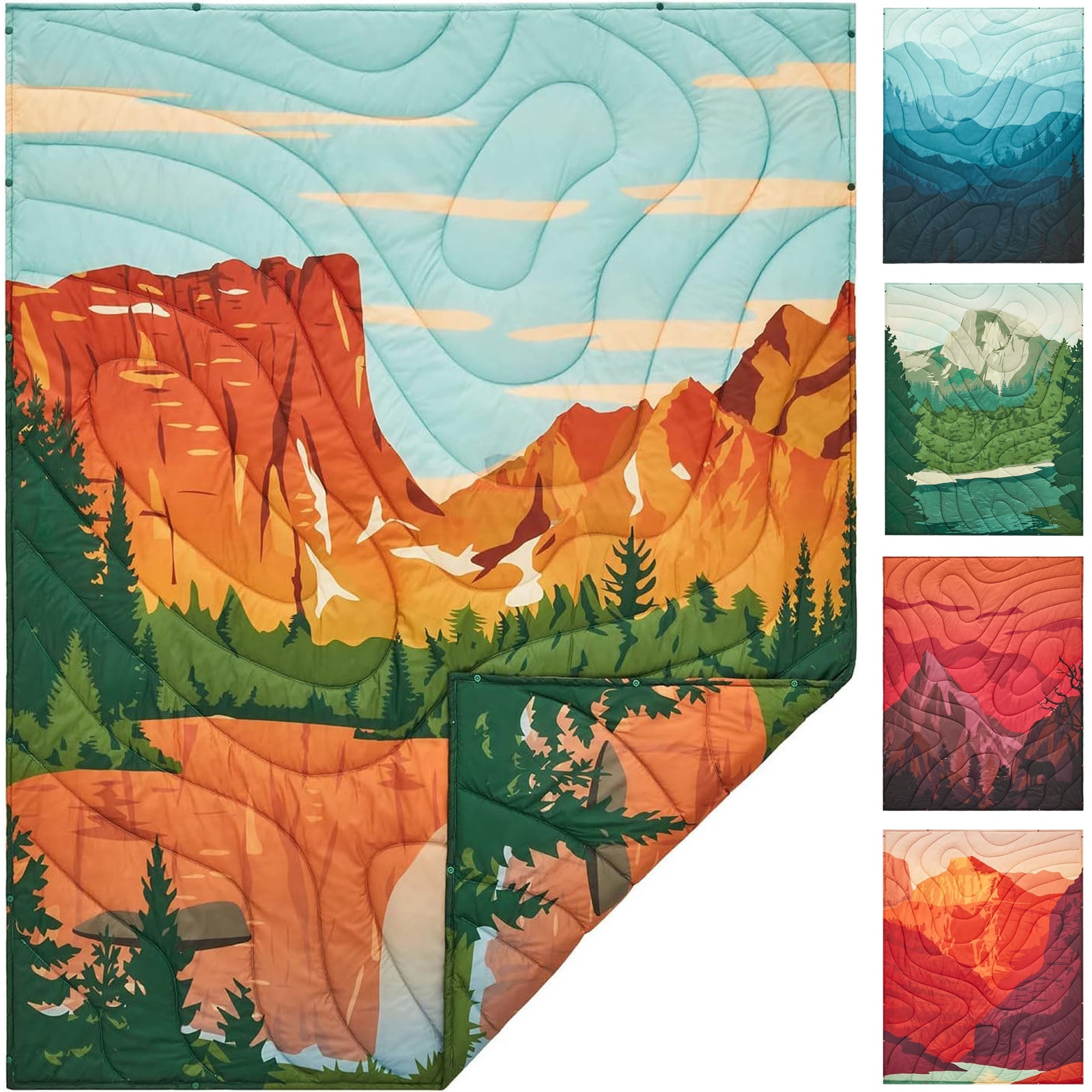 KINGCAMP Camping Decke Woodville Picknick Strand Matte Park Decke Leicht Reise Farbe: Sunset Glow - Bild 1