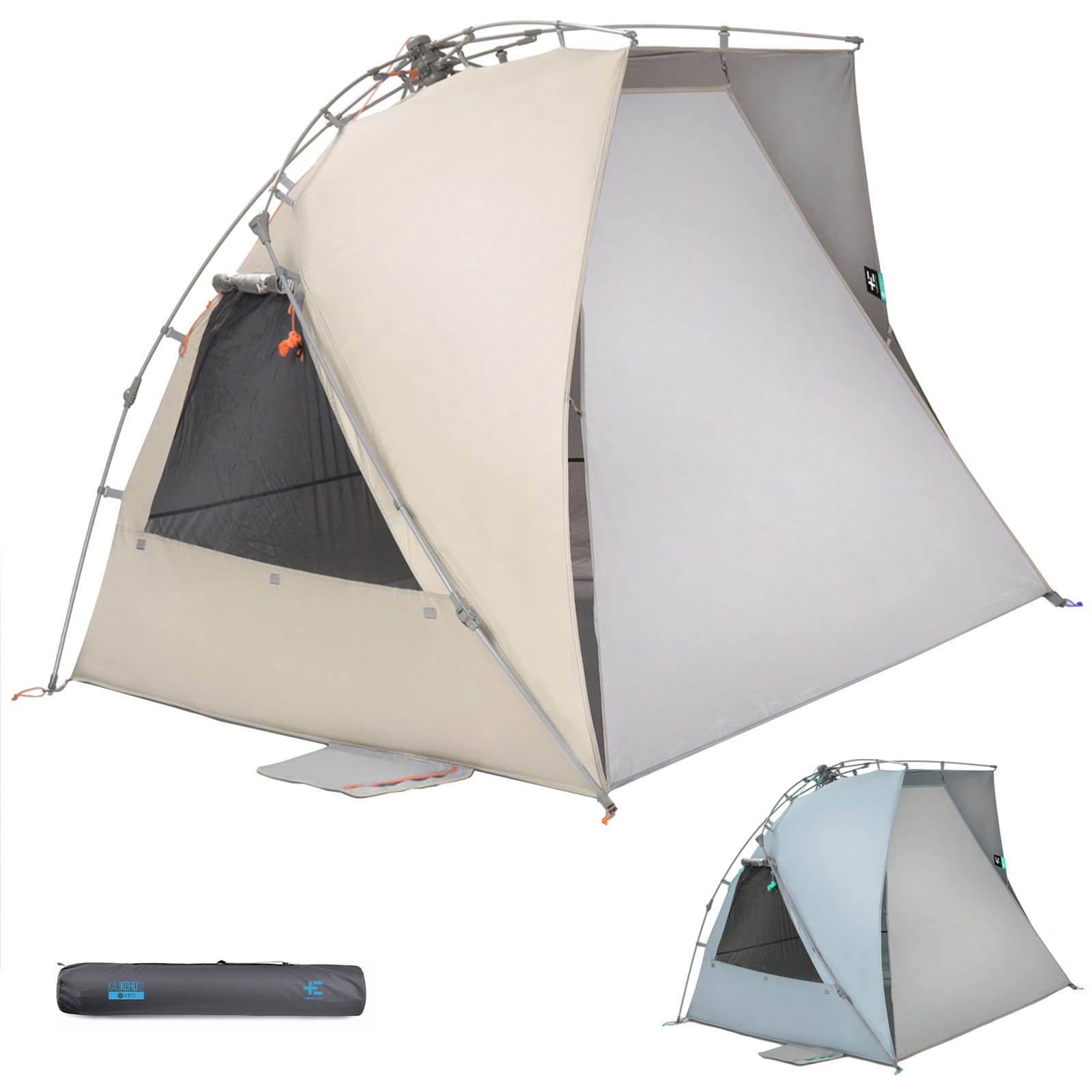 TERRA NATION Strandmuschel Kau Kohu rPET Automatik Sekunden Zelt UPF50+ Recycelt Farbe: sand - Bild 1