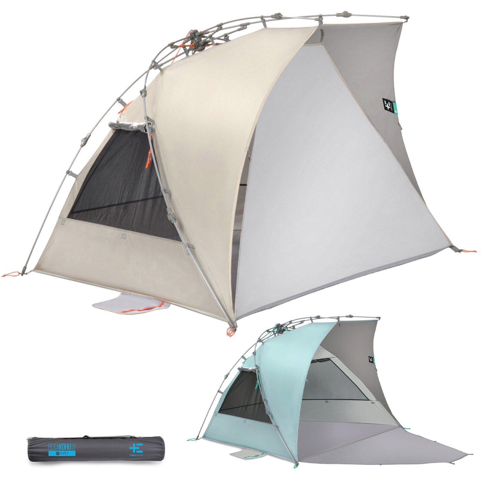 TERRA NATION Strandmuschel Reka Kohu Plus Automatik Sekunden Zelt UPF50 Recycelt Farbe: Blue - Bild 1