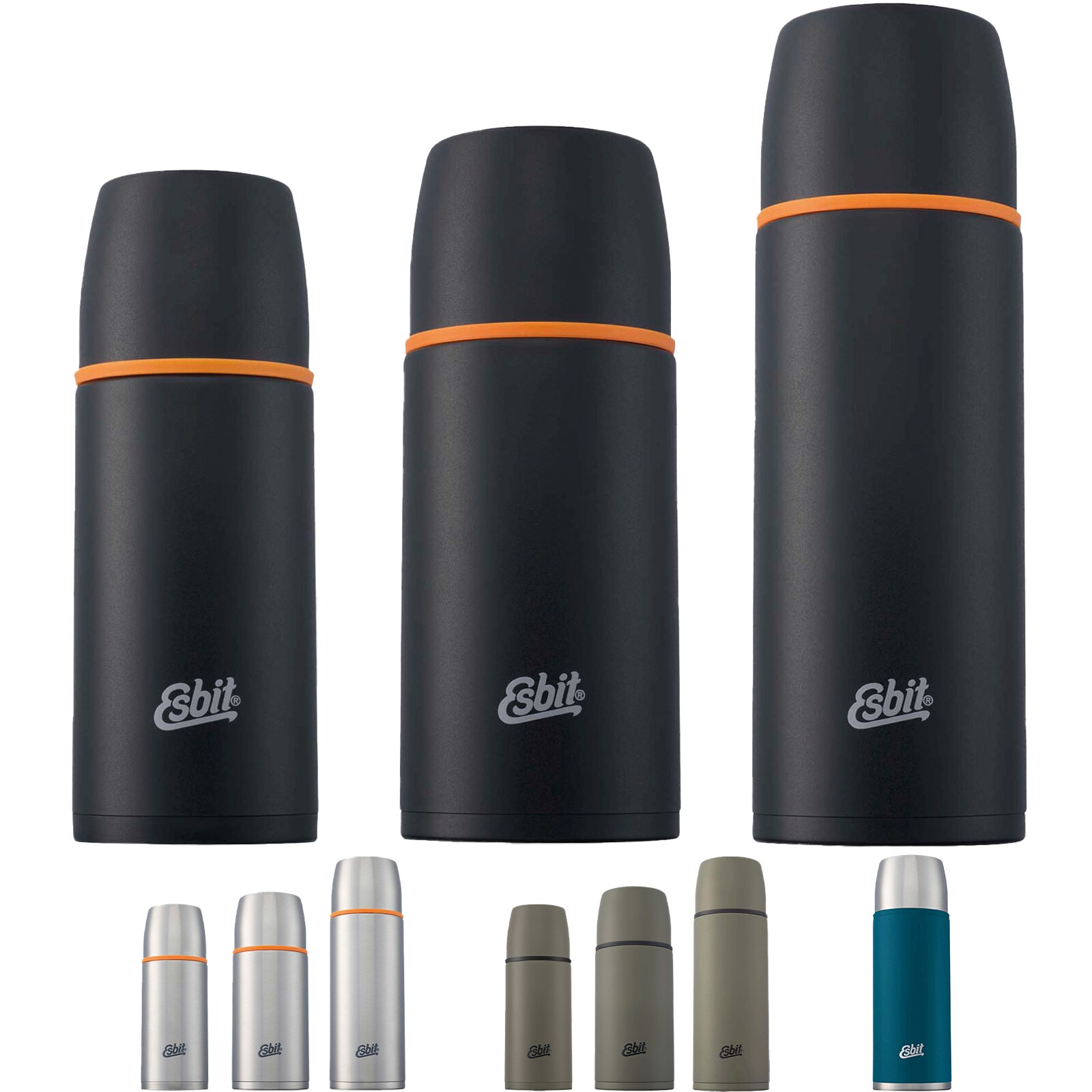 ESBIT Isolierflasche Isolierkanne Classic Vakuum Thermo Flasche Kanne 2 Becher Farbe: Edelstahl, Gr&ouml;&szlig;e: 0,75 L - Bild 1