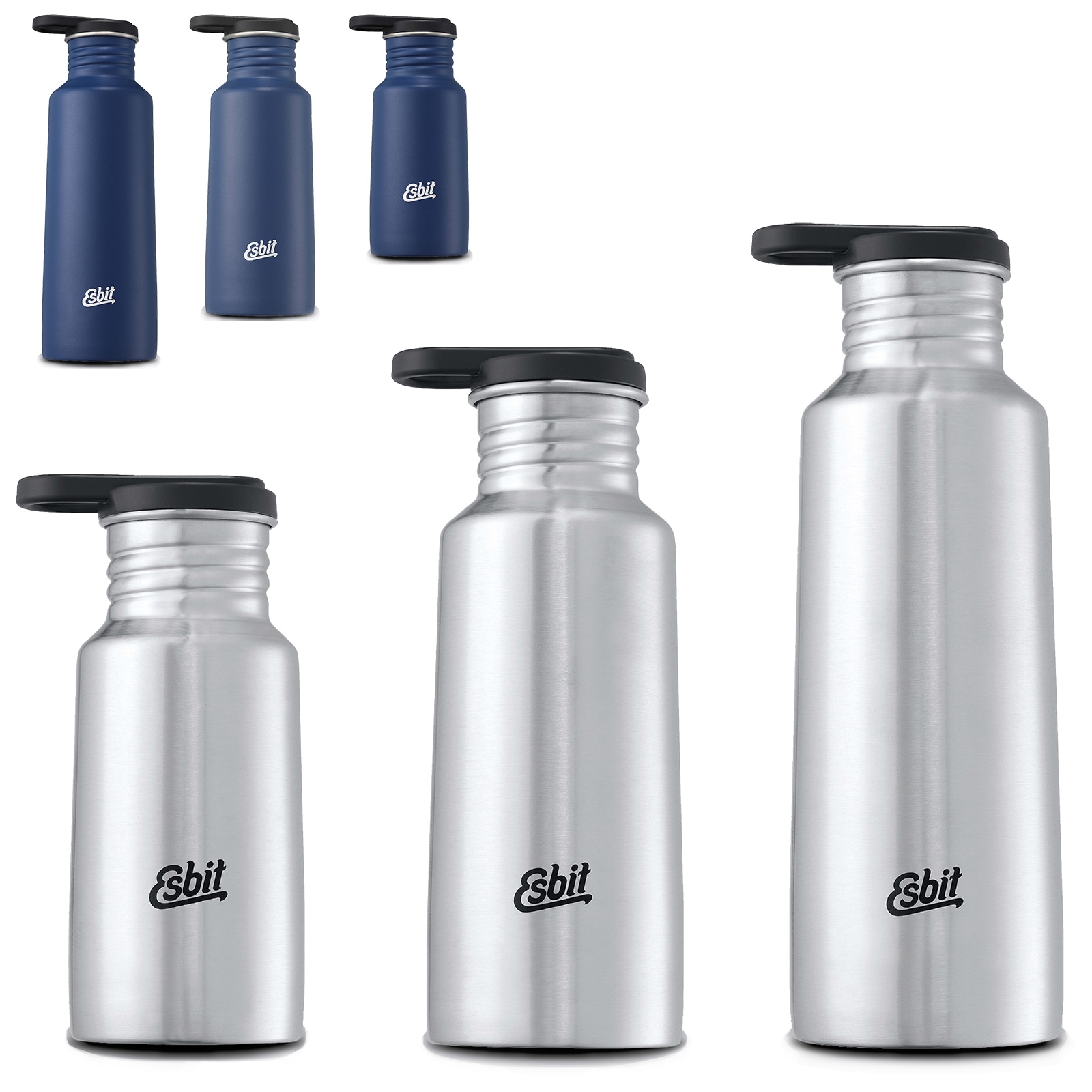 ESBIT Sport Trinkflasche Pictor Sportflasche Fahrrad Wasser Flasche Edelstahl Farbe: Edelstahl, Gr&ouml;&szlig;e: 0,35 L - Bild 1