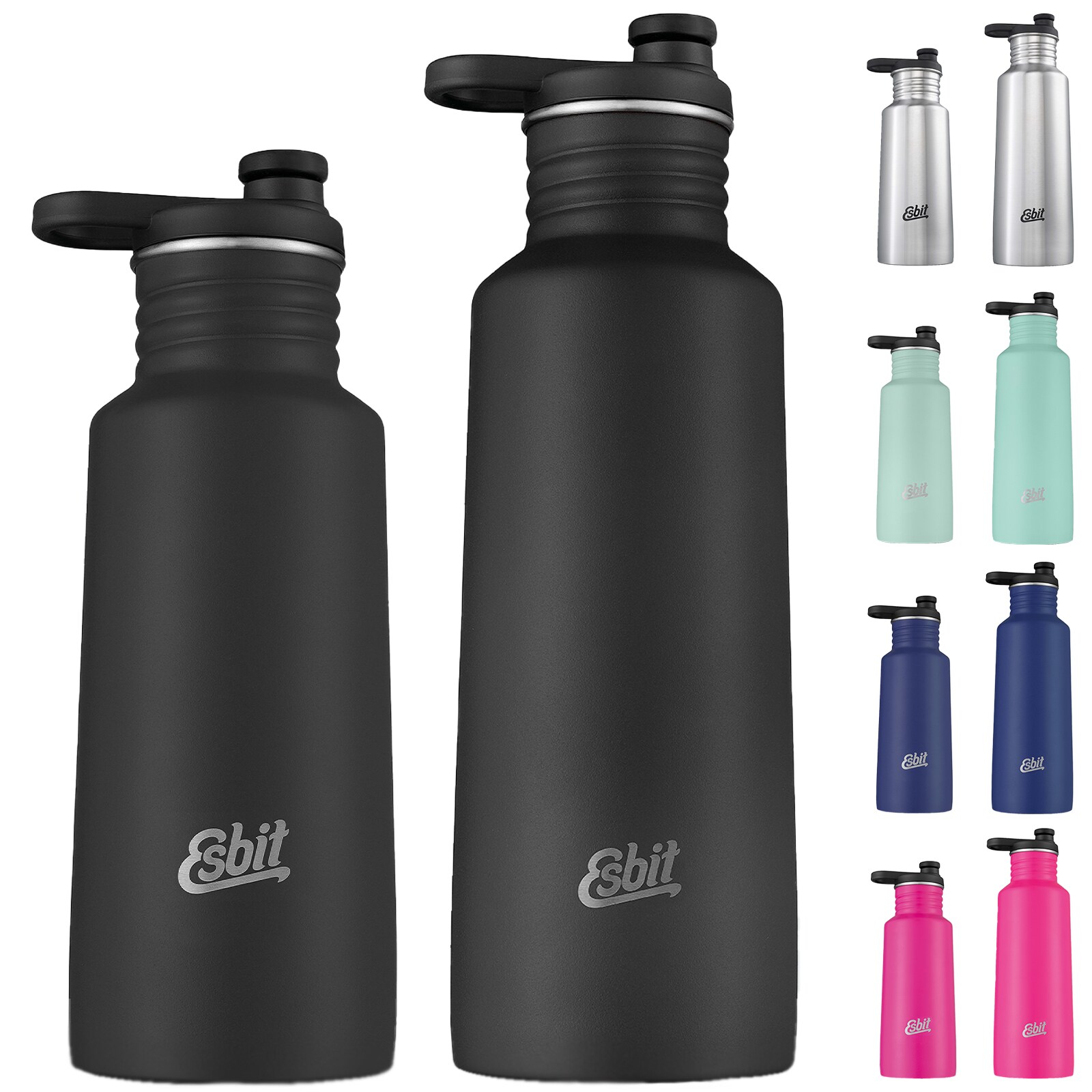 ESBIT Sport Trinkflasche Pictor Sportflasche Fahrrad Wasser Flasche Edelstahl Farbe: Edelstahl, Gr&ouml;&szlig;e: 0,55 L - Bild 1