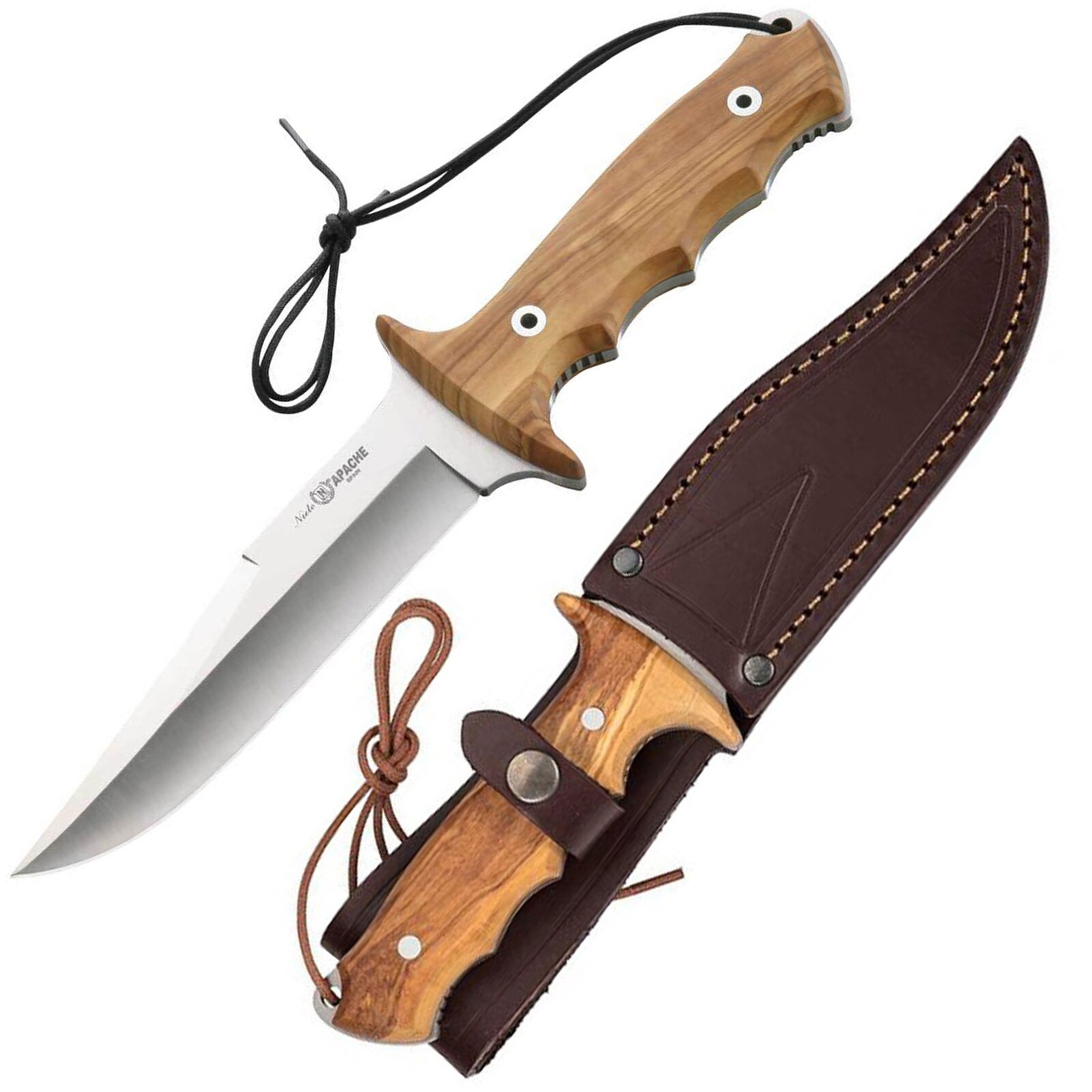 NIETO Bowie Messer Apache 1041 Gürtelmesser Full Tang Outdoor Olivenholz 15 cm | 04001833075629