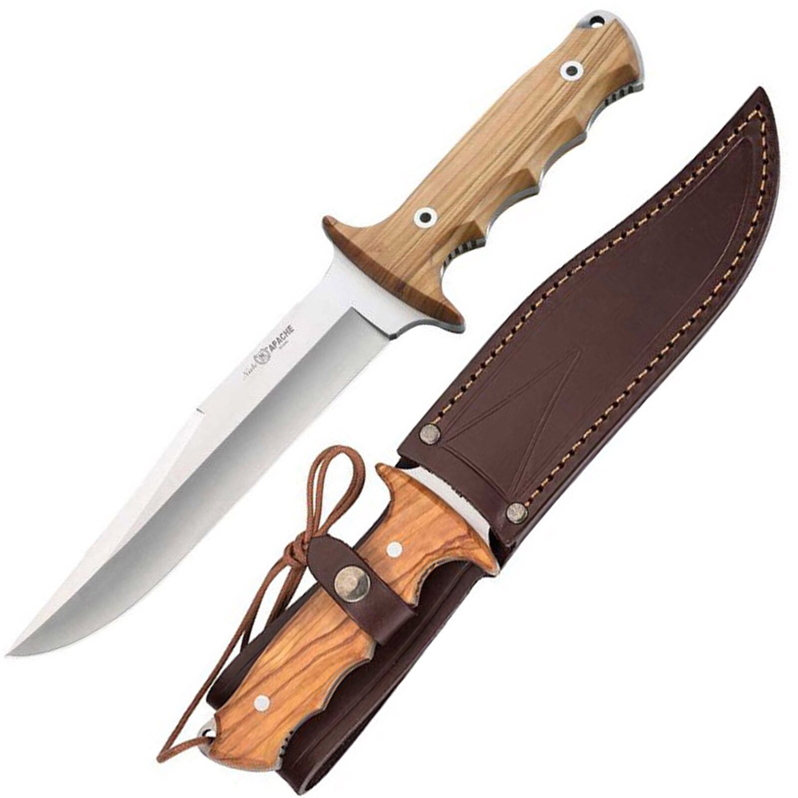 NIETO Bowie Messer Apache 1042 Gürtelmesser Full Tang Outdoor Olivenholz 18 cm | 04001833075636