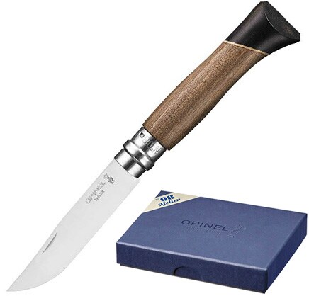 OPINEL Klappmesser No 8 Atelier Taschenmesser Walnuss Ahorn Holz Ebenholz Stahl - Bild 1