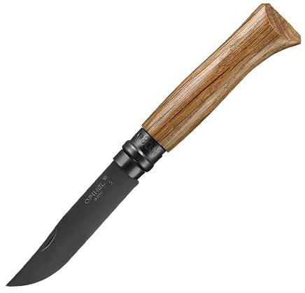 OPINEL Klappmesser No 8 Black Oak Taschenmesser Eichenholz Schwarze Klinge - Bild 1