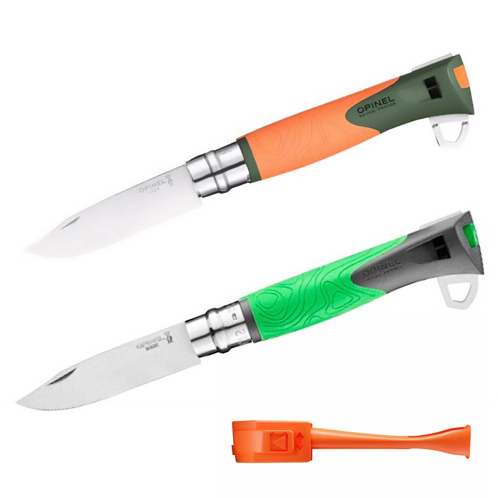 OPINEL Klappmesser No 12 Explore + Zeckenzange Arbeitsmesser Taschenmesser Farbe: orange - Bild 1