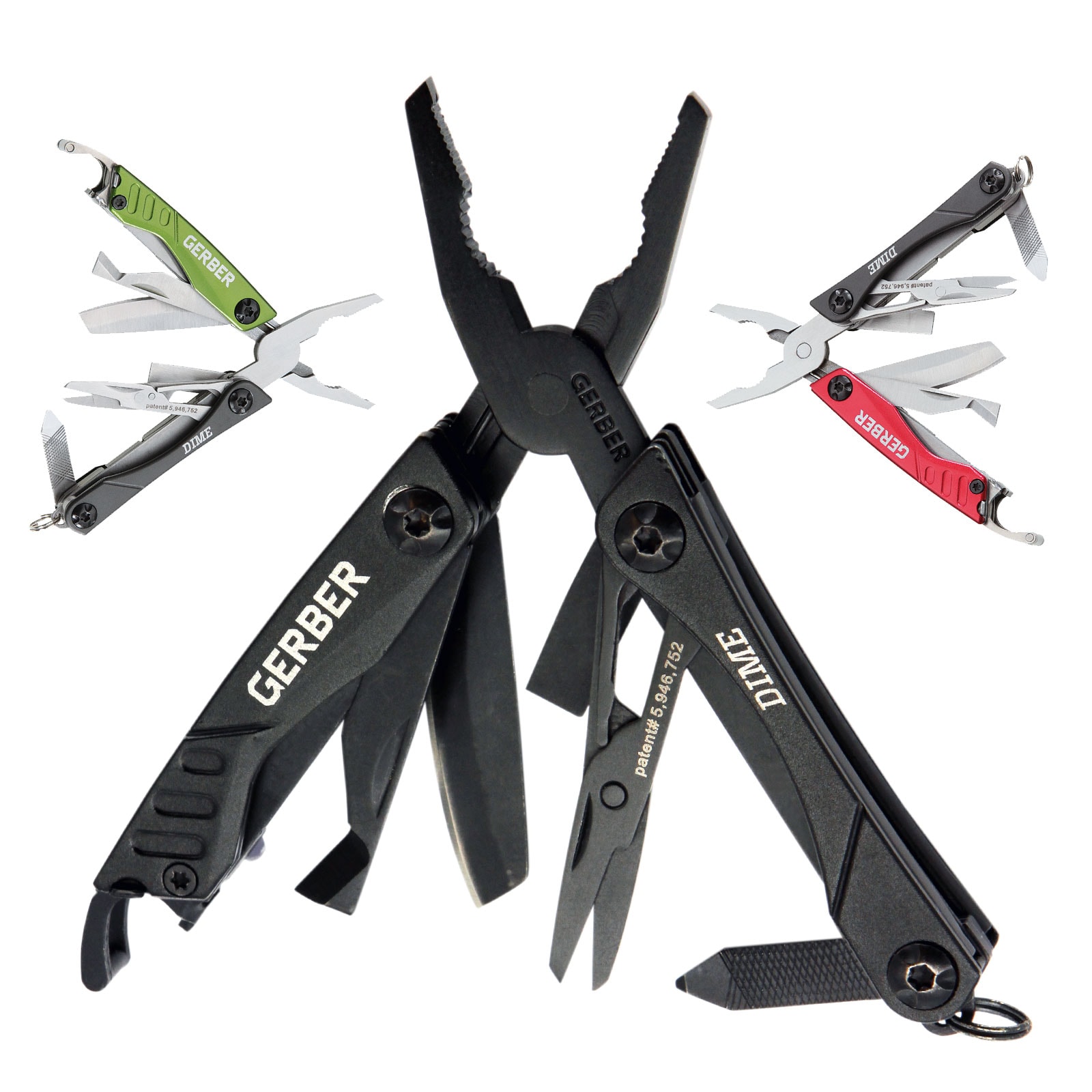 GERBER Dime Mini-Multitool Tool Minitool 12 Funktionen Anh&auml;nger Messer Schere Farbe: schwarz - Bild 1