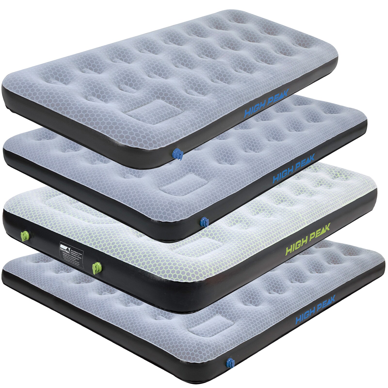 HIGH PEAK Luftbett Comfort Plus – Luftmatratze Camping Gästebett Isomatte Pumpe Größe: Single | 04001690400237