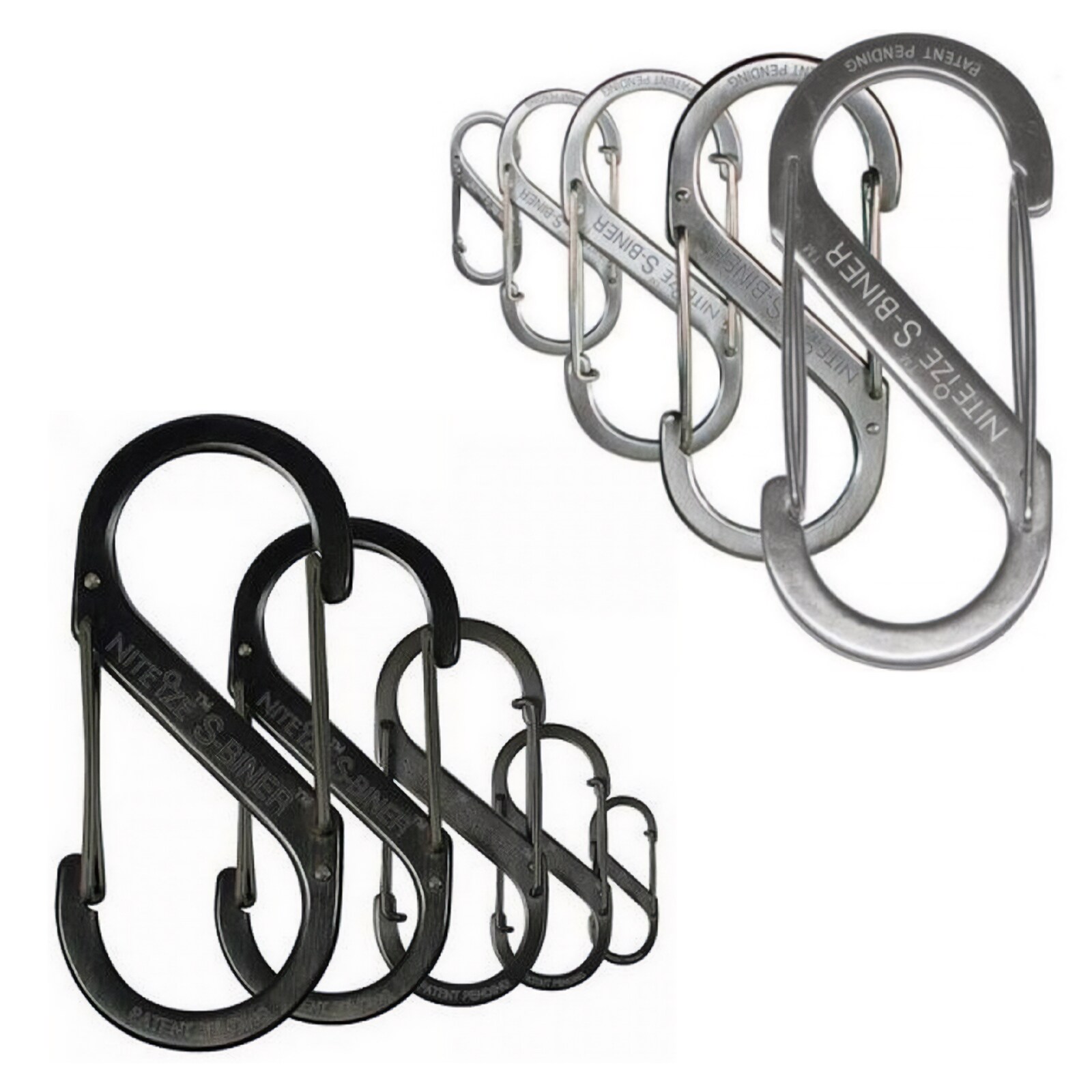 NITE IZE S-Biner Mini Doppelkarabiner Schnapp Haken Karabiner Schl&uuml;ssel Anh&auml;nger Farbe: schwarz, Gr&ouml;&szlig;e: Gr&ouml;&szlig;e 2 - Bild 1