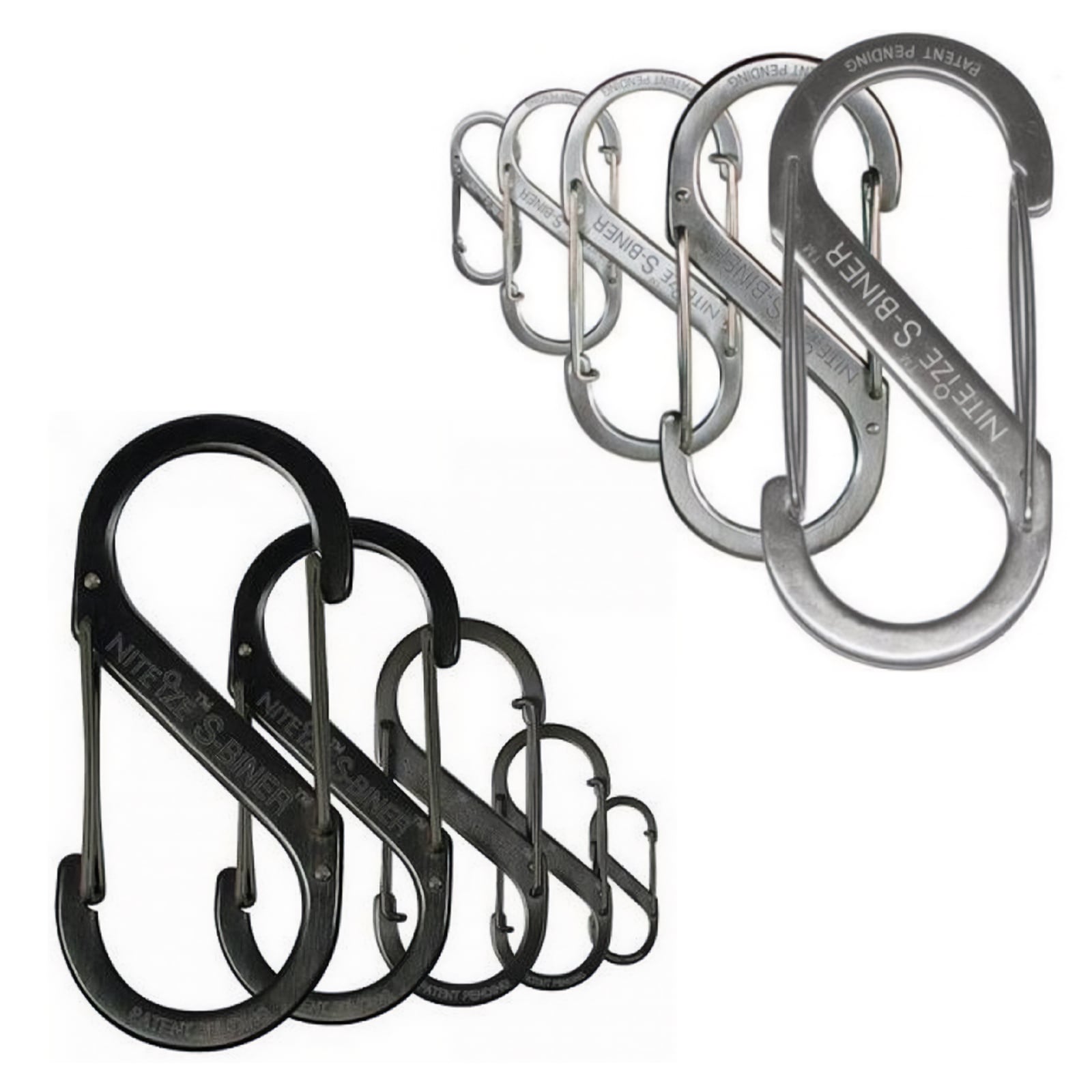 NITE IZE S-Biner Mini Doppelkarabiner Schnapp Haken Karabiner Schl&uuml;ssel Anh&auml;nger Farbe: silber, Gr&ouml;&szlig;e: Gr&ouml;&szlig;e 5 - Bild 1