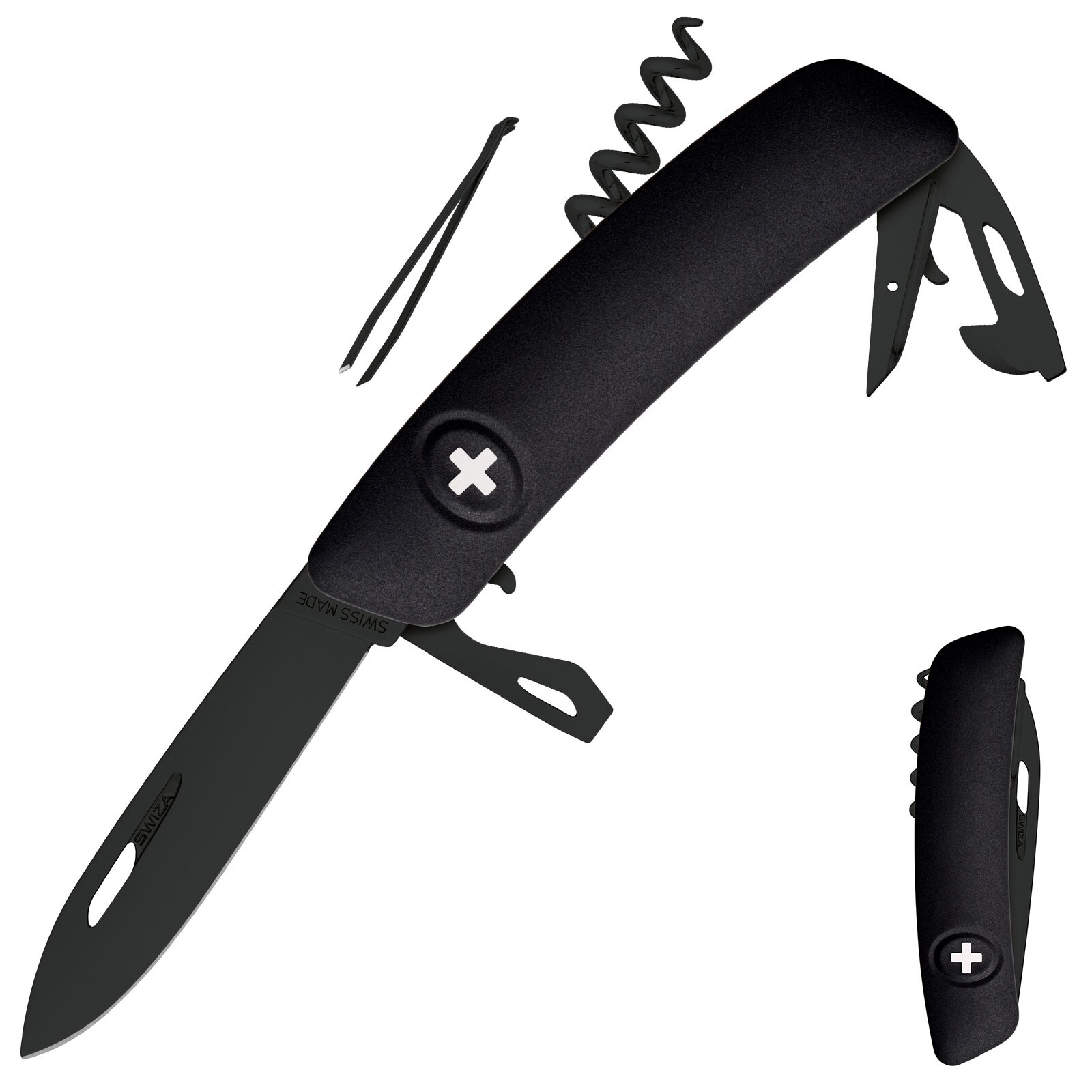 SWIZA Schweizer Messer D03 AllBlack - Taschenmesser Klappmesser 11 Funktionen - Bild 1