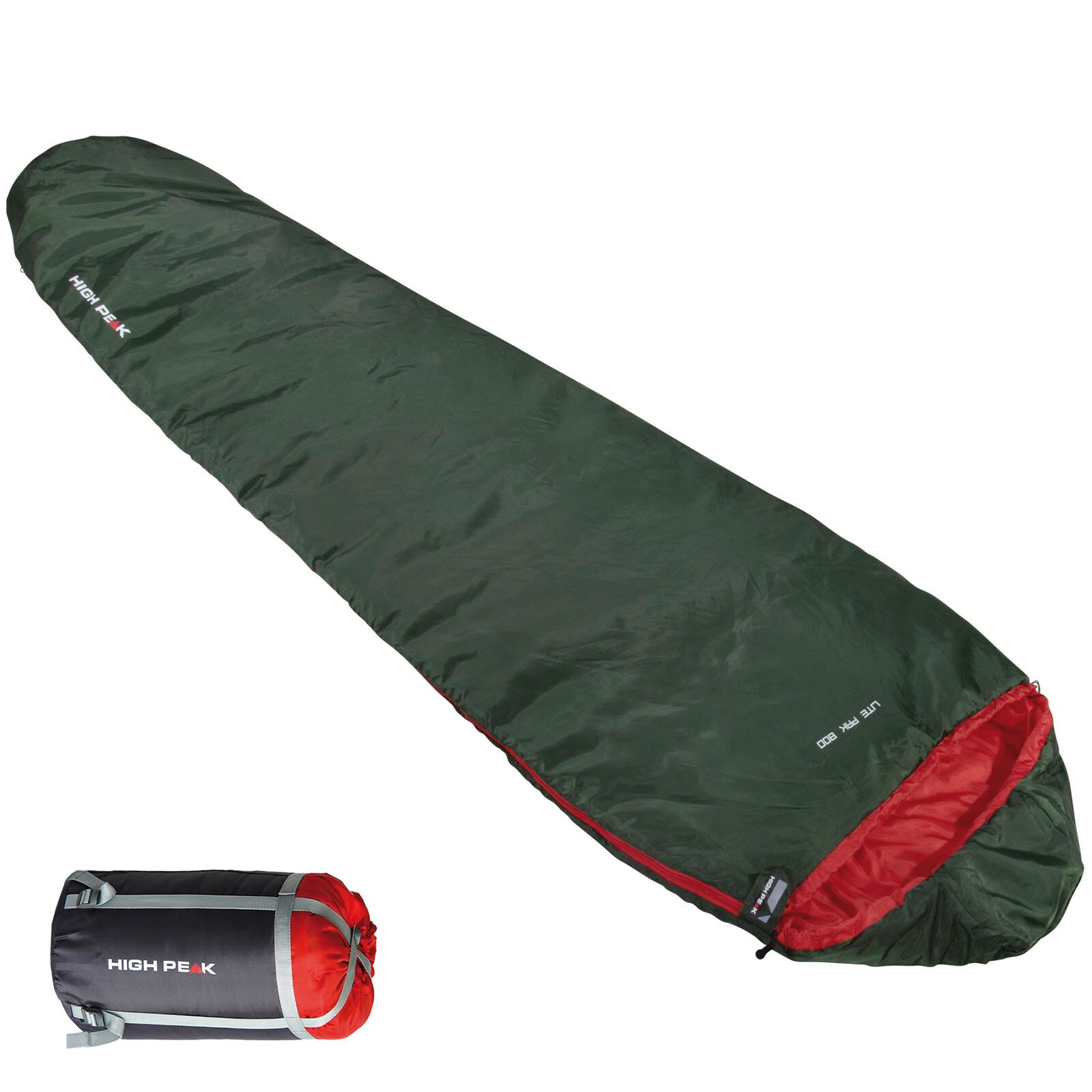 HIGH PEAK Mumienschlafsack Lite Pak 800 Sommer Trekking Schlafsack 800g Leicht - Bild 1