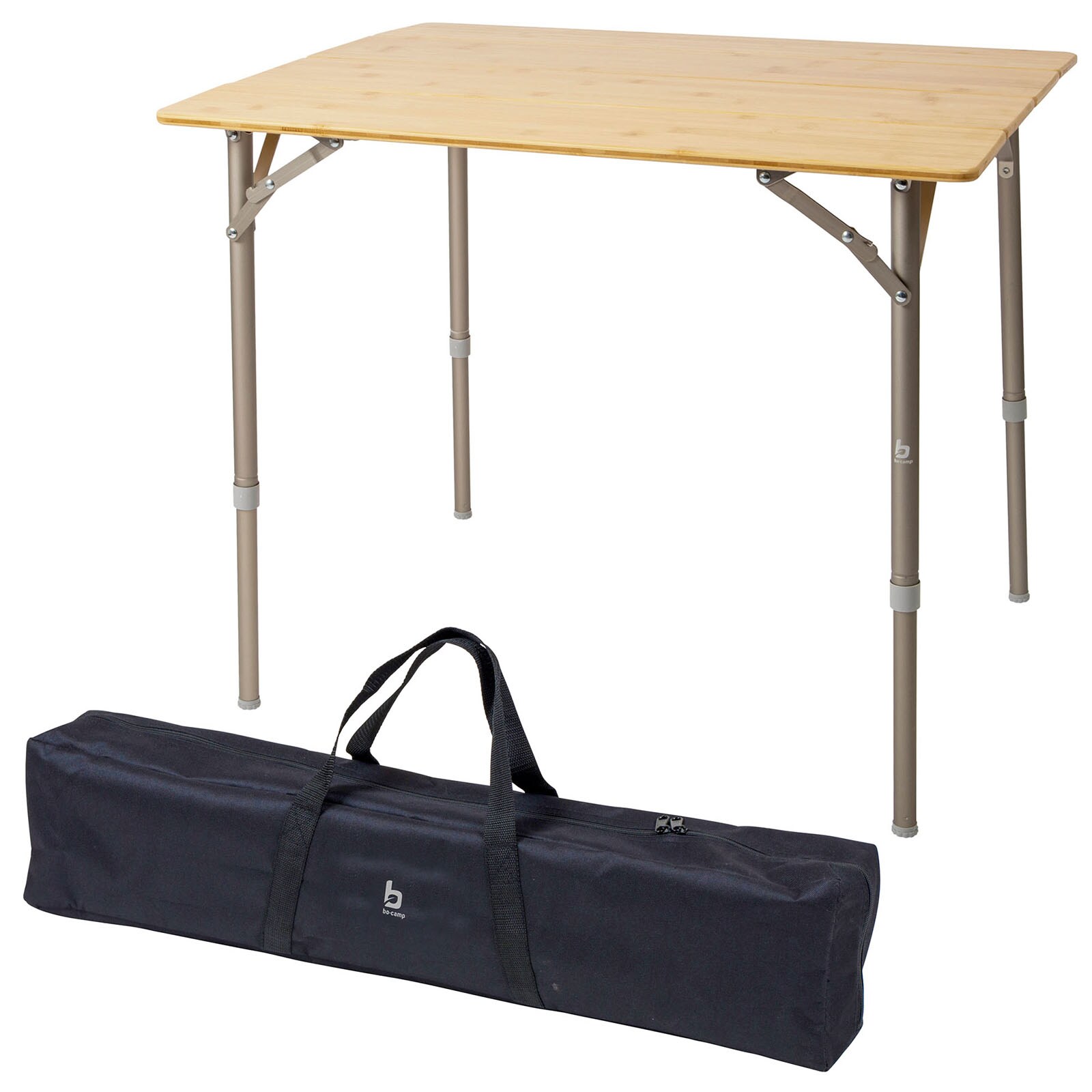 BO-CAMP Camping Gartentisch Klapptisch Falttisch Klappbar verstellbar Alu Bambus Gr&ouml;&szlig;e: 60 x 80 cm - Bild 1