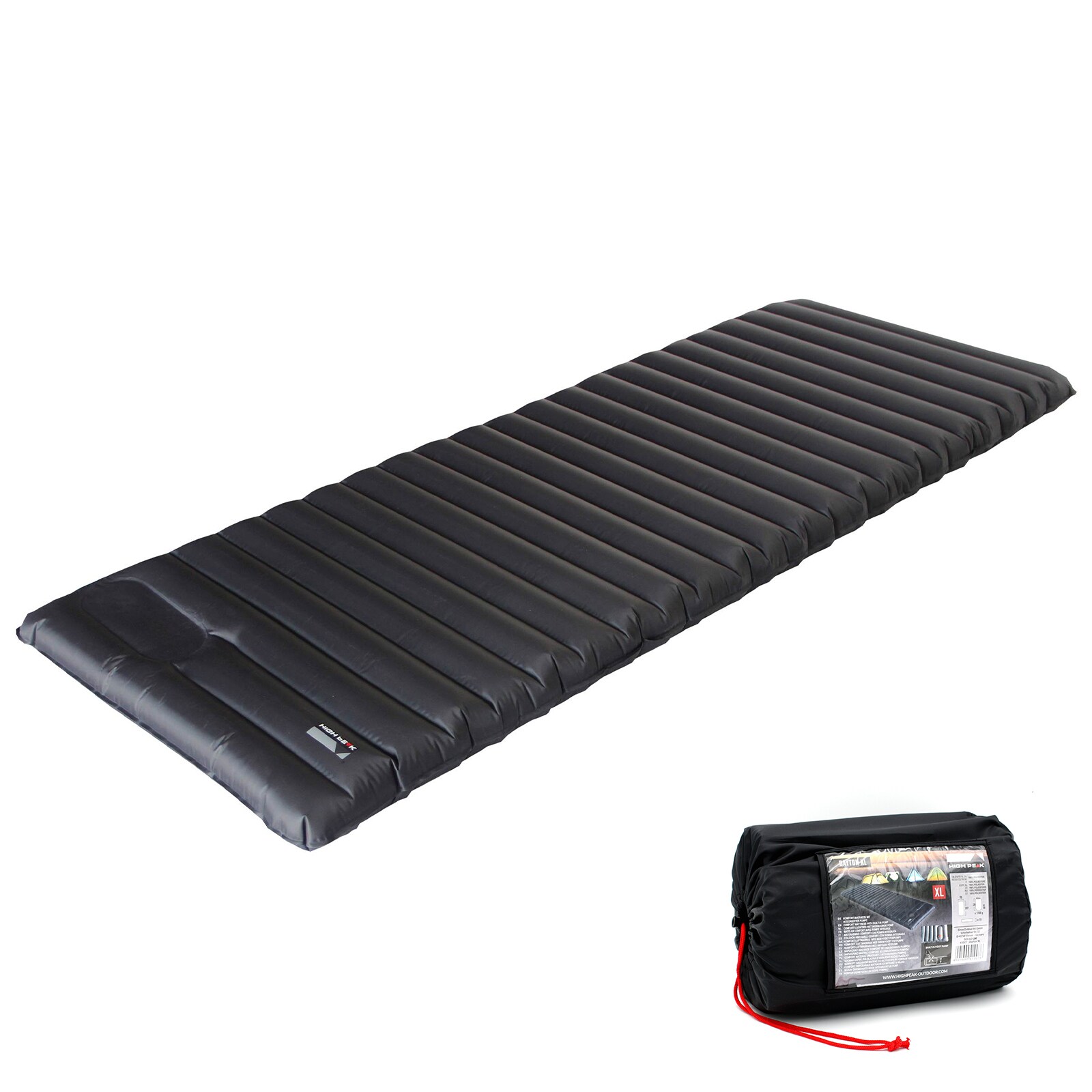 HIGH PEAK Isomatte Dayton XL Luftbett Luftmatratze mit Pumpe Breit&Lang Leicht | 04001690410076