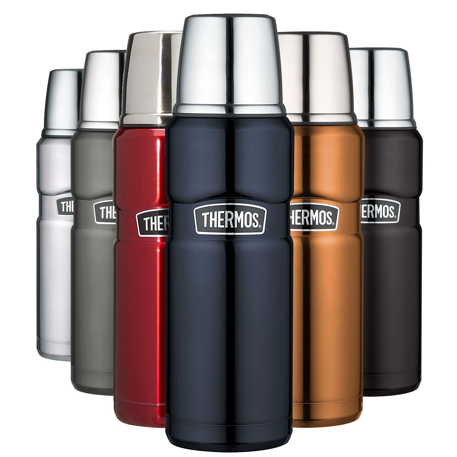 THERMOS Kanne King Isolierflasche 0,47L Flasche Isolierkanne Tee Drehverschluss Farbe: Stainless steel mat