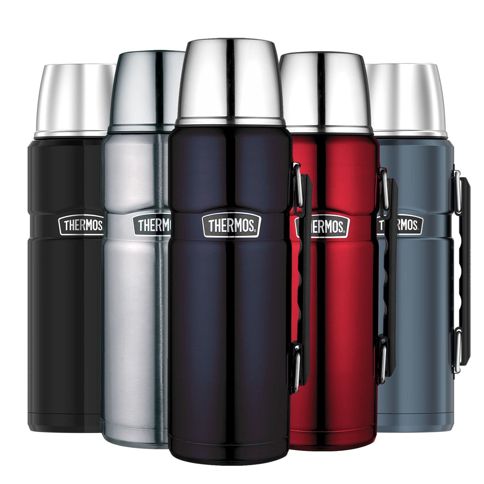 THERMOS Kanne King 1,2 Isolierflasche Flasche Isolierkanne Becher Drehverschluss Farbe: Stainless steel mat - Bild 1