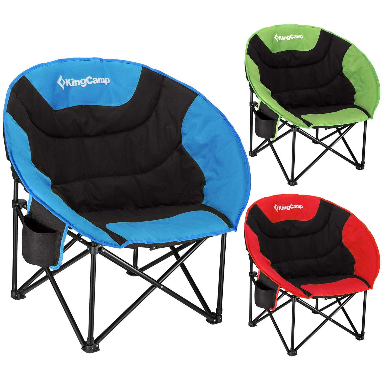 KINGCAMP MoonChair L Camping Klapp Stuhl Falt Sessel Garten Angel Outdoor 120 kg Farbe: blau - Bild 1