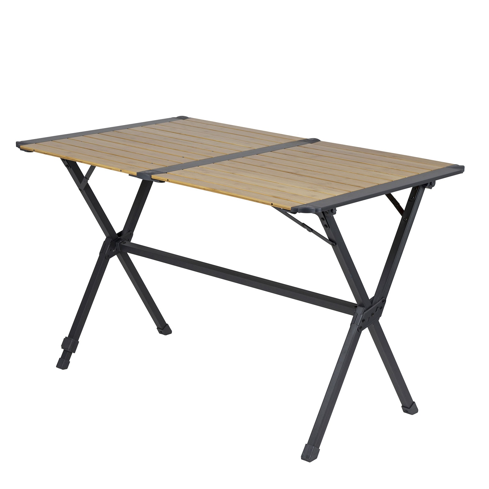 BO-CAMP Alu Campingtisch Camping Rolltisch Klapptisch Falttisch Gro&szlig; Holz 111x72 - Bild 1