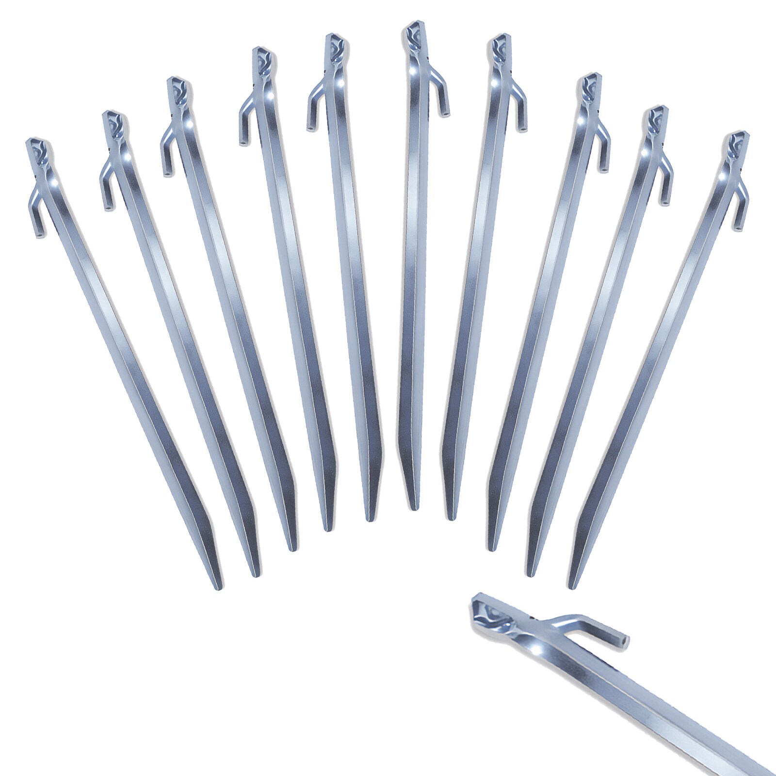 10 x Hering Tirol 30 cm mit Spannhaken - Zelt Nagel Fels Erdnagel Stahl verzinkt - Bild 1