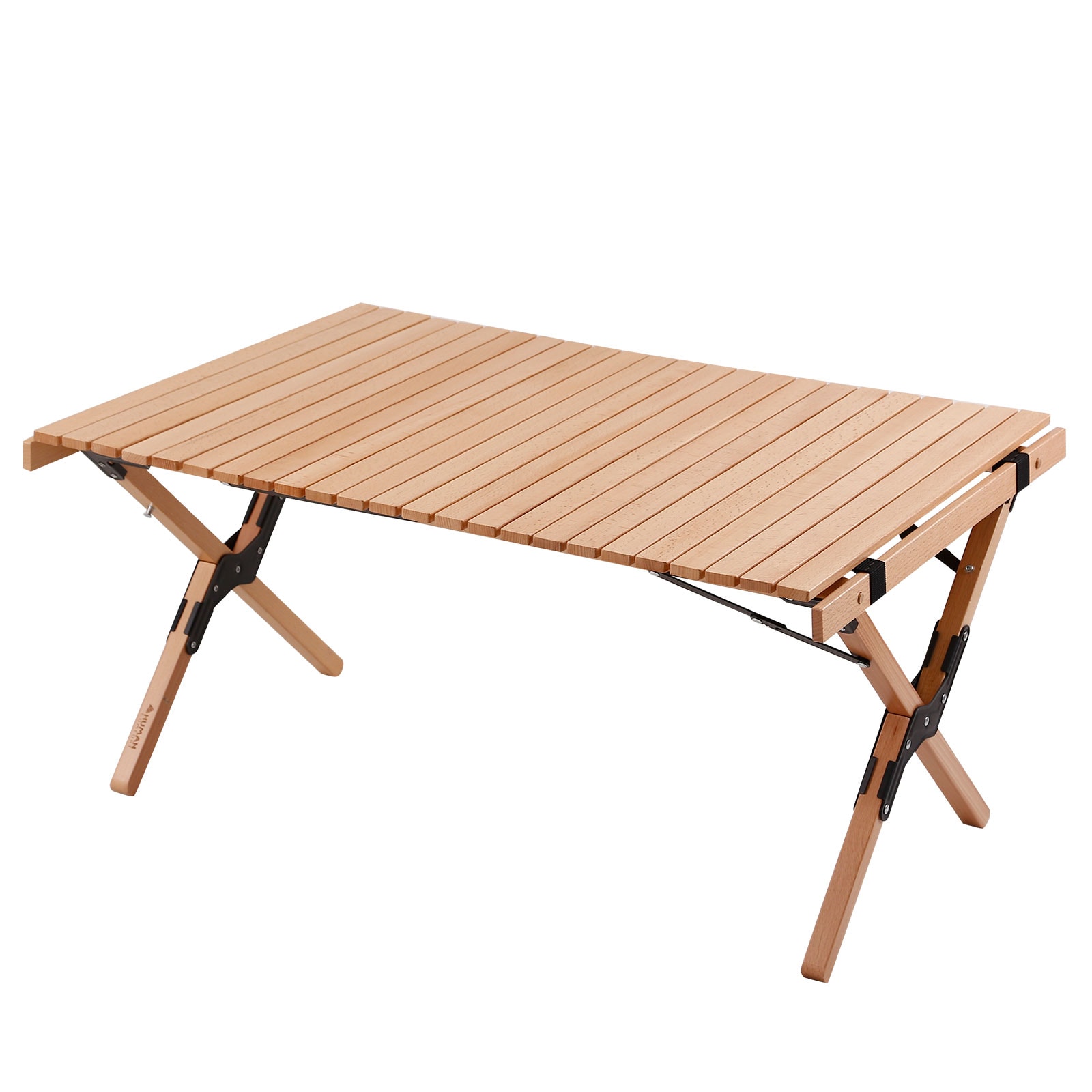 HUMAN COMFORT Camping Roll Tisch Garten Klapptisch Falt Lamellen Gro&szlig; Holz 90x60 - Bild 1