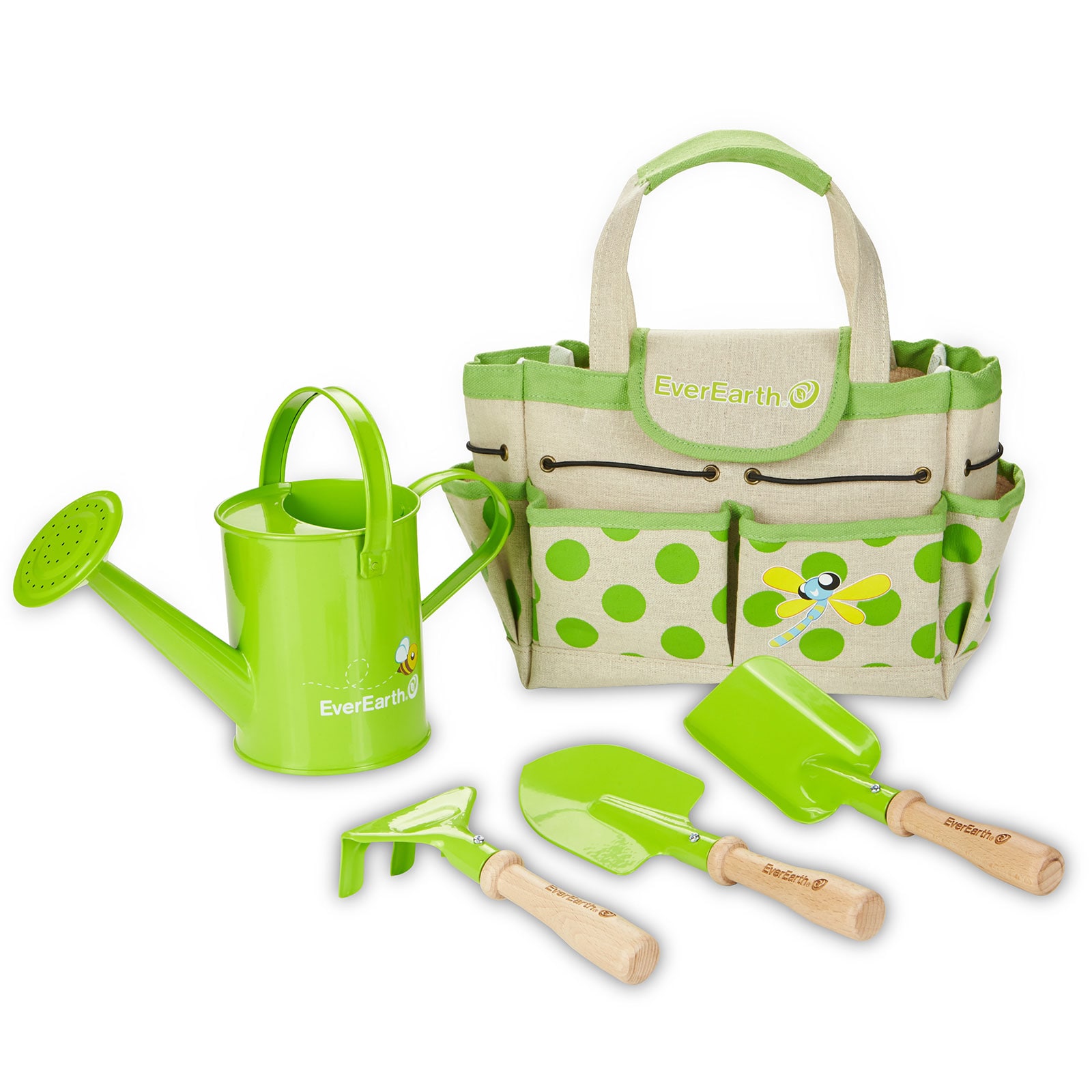 EVEREARTH Kinder Garten Ger&auml;te Tasche Spielzeug Werkzeug Set Schaufel FSC Holz - Bild 1