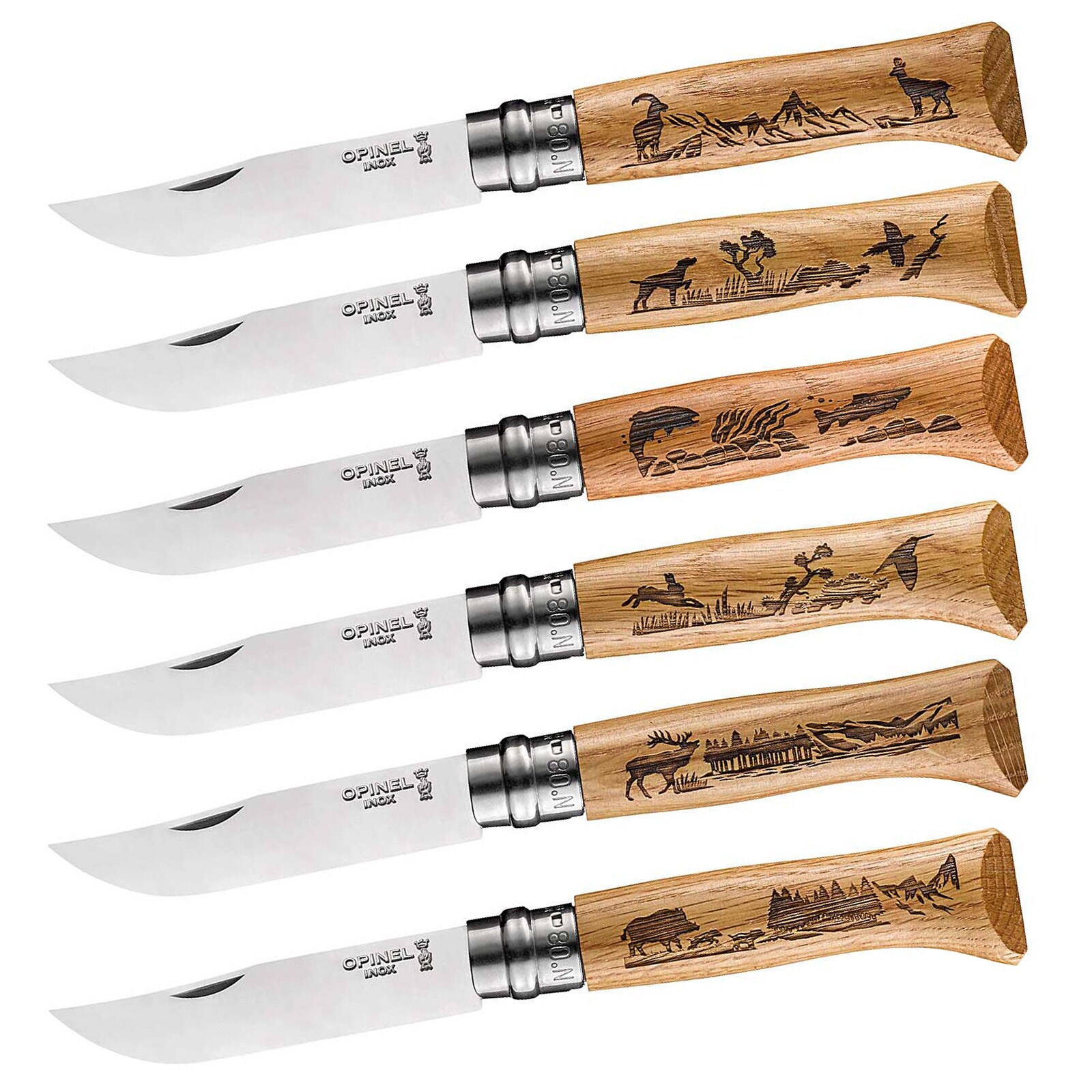 OPINEL Taschenmesser Animalia 08 Tier Motiv Klapp Messer Camping Edelstahl Holz Farbe: Wildschwein - Bild 1